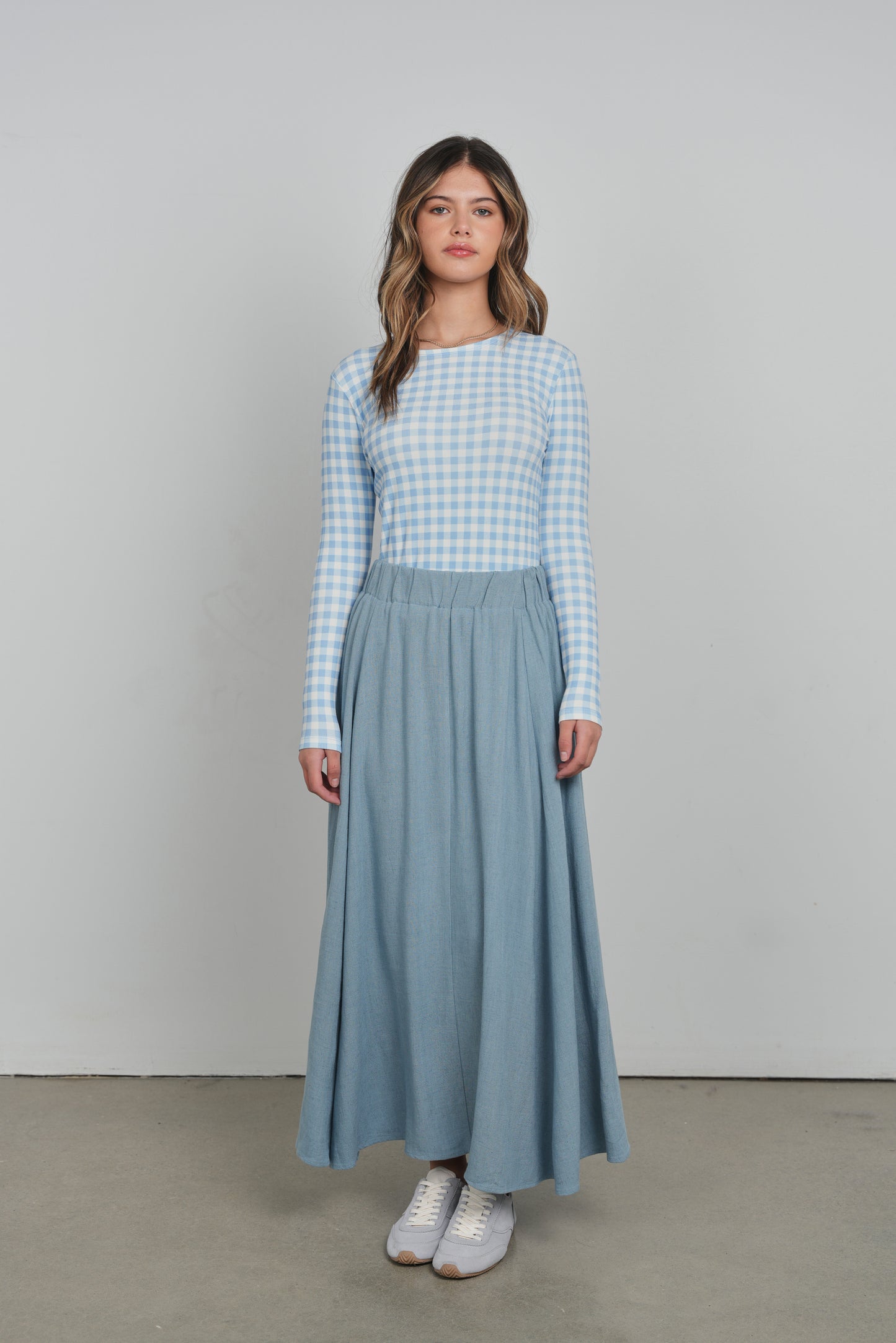 POINT LINEN PANEL SKIRT