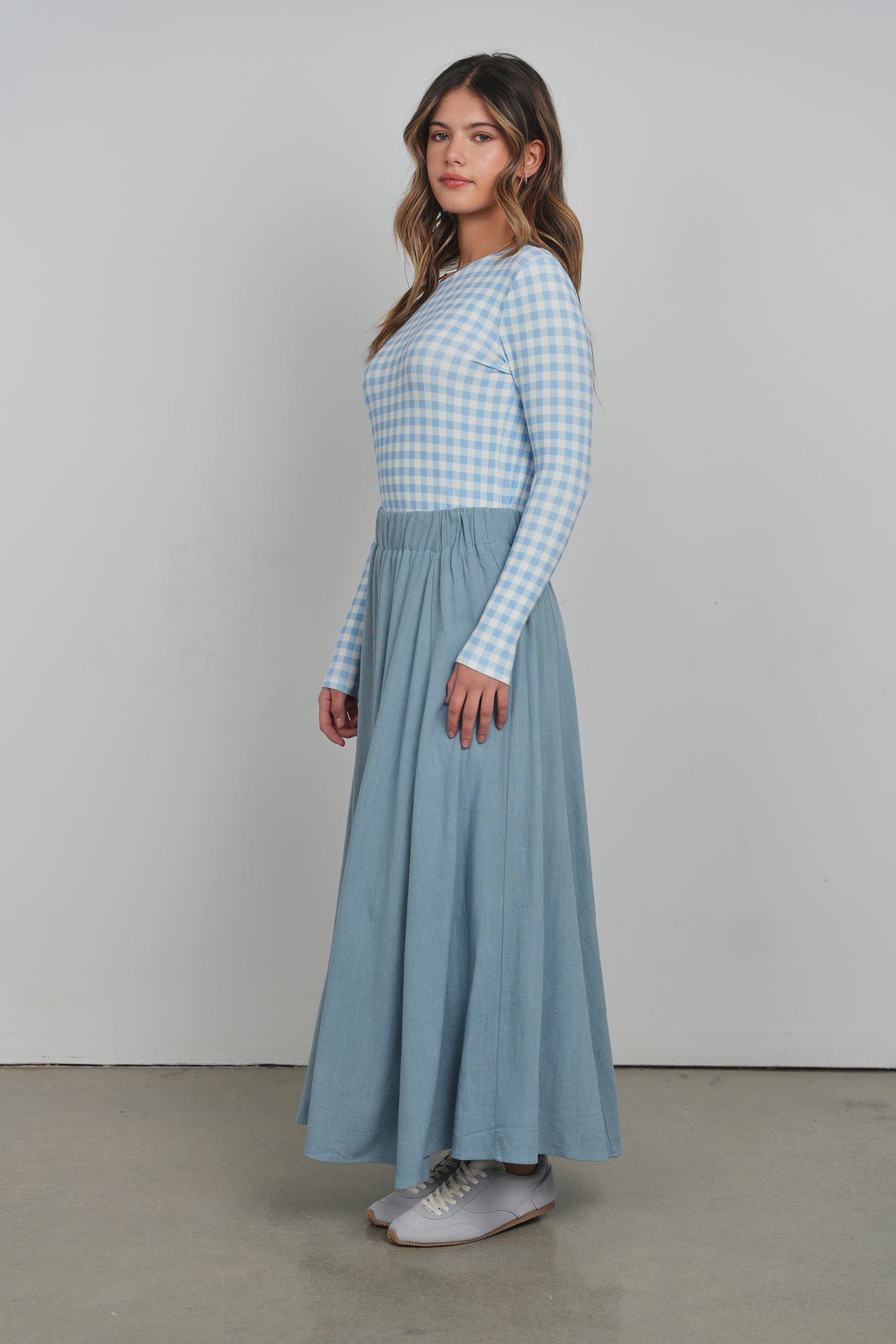 POINT LINEN PANEL SKIRT