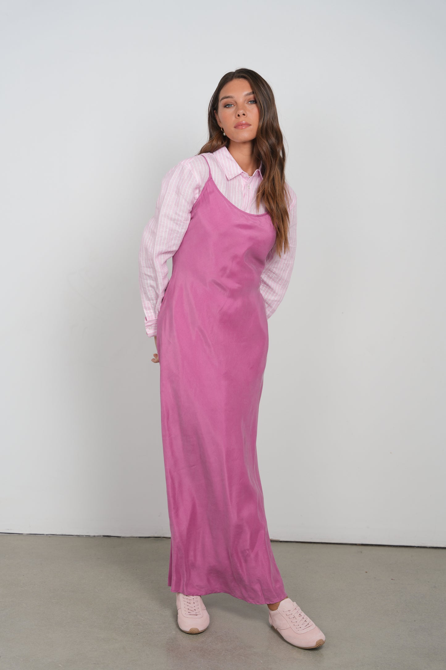 POINT BRUSHED STRAIGHT DRESS