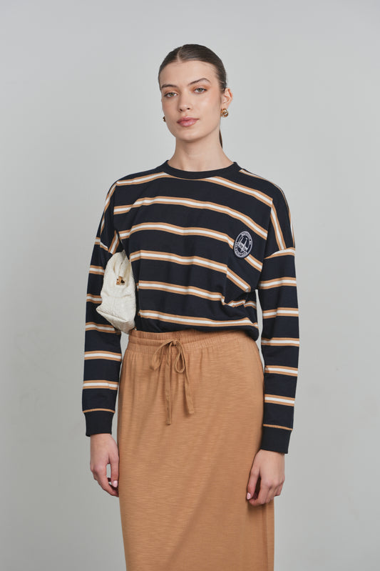 POINT STRIPE BOYFRIEND TEE