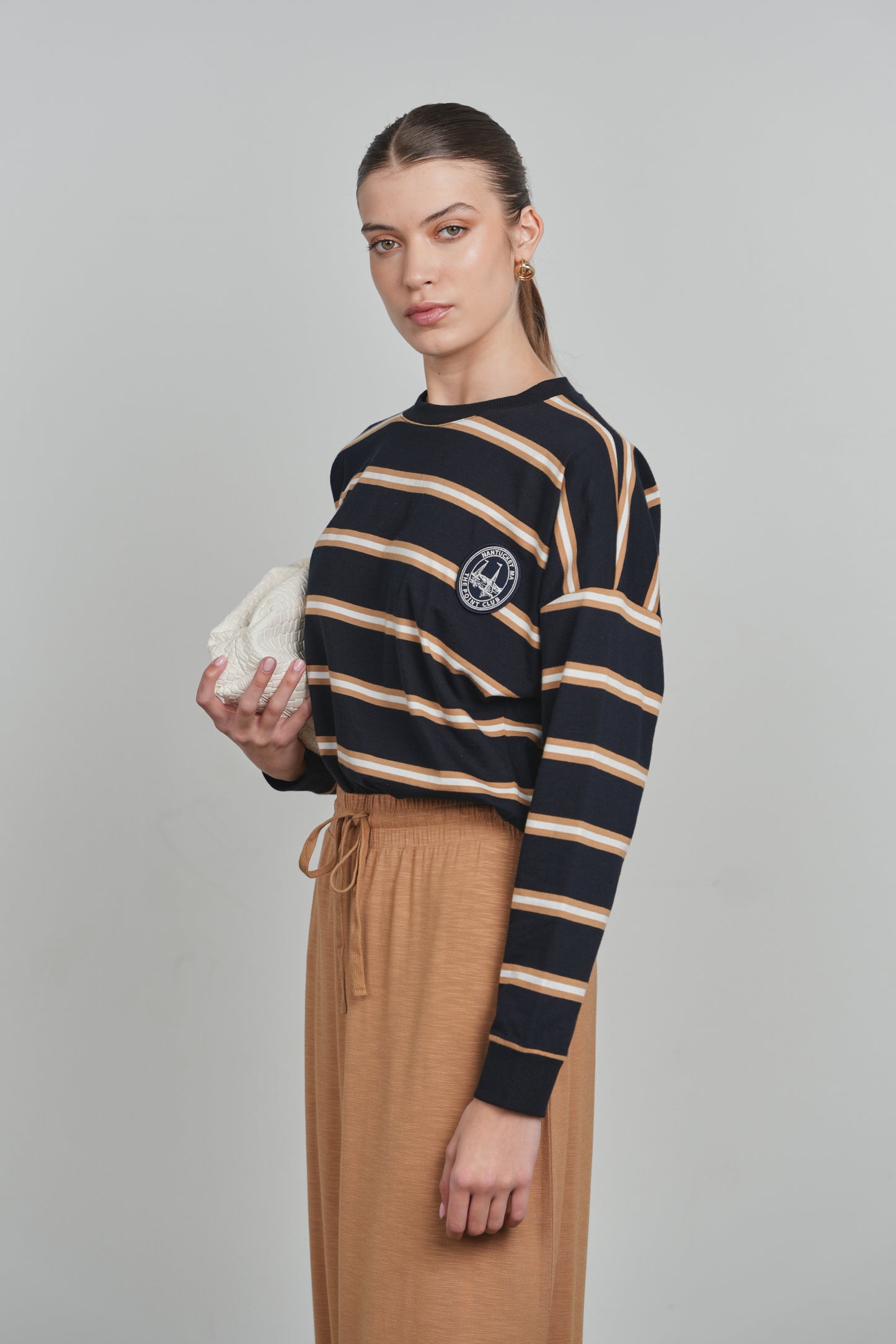 POINT STRIPE BOYFRIEND TEE