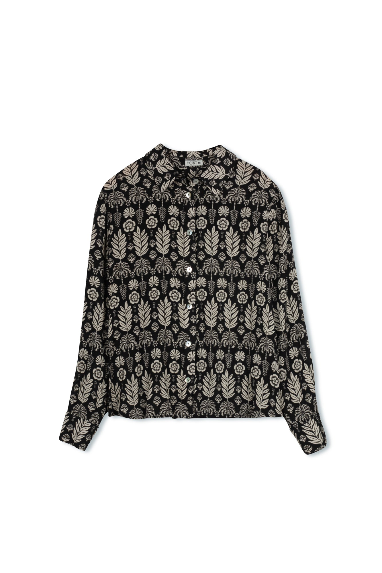 POINT GEORGETTE BUTTON UP BLOUSE