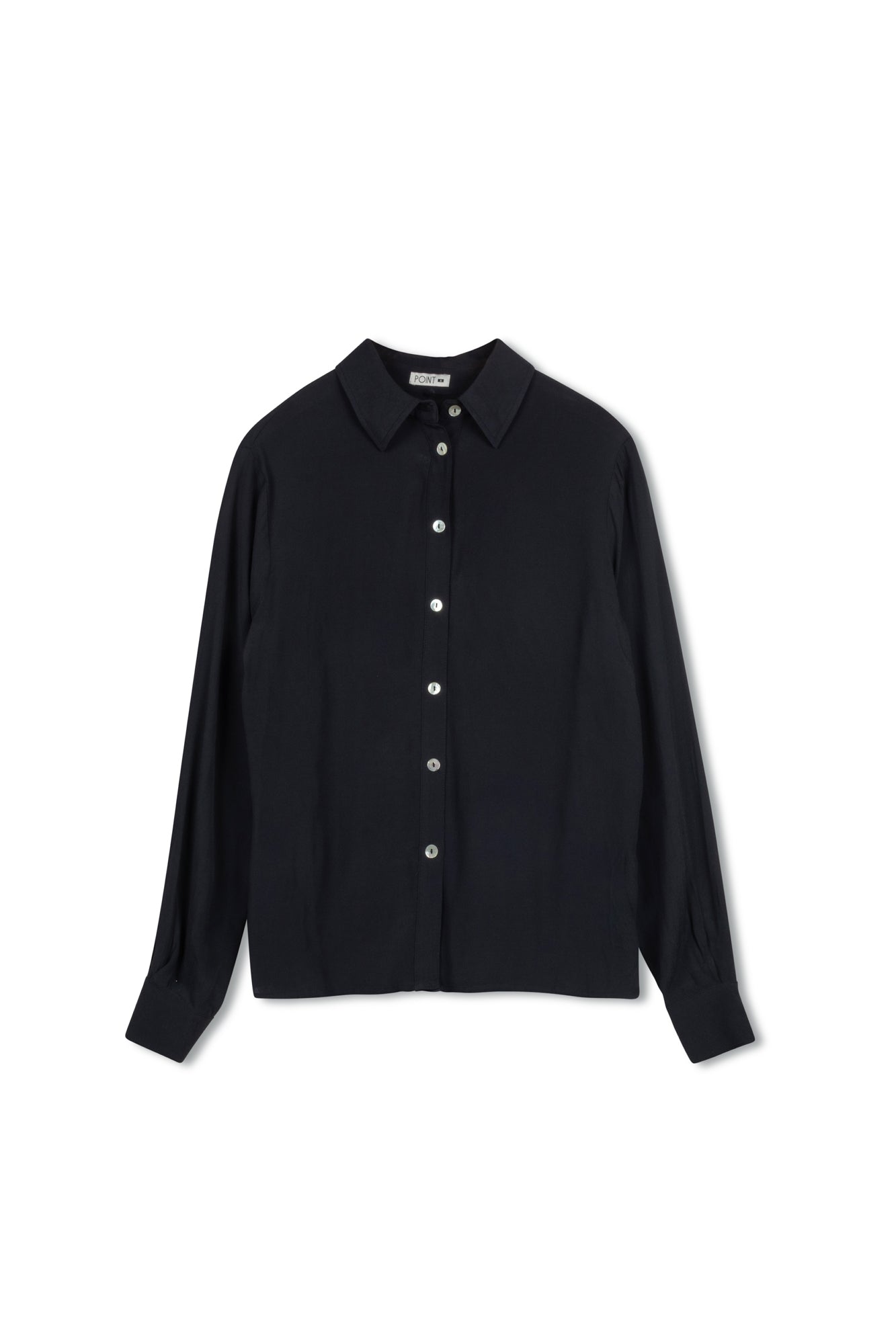 POINT GEORGETTE BUTTON UP BLOUSE
