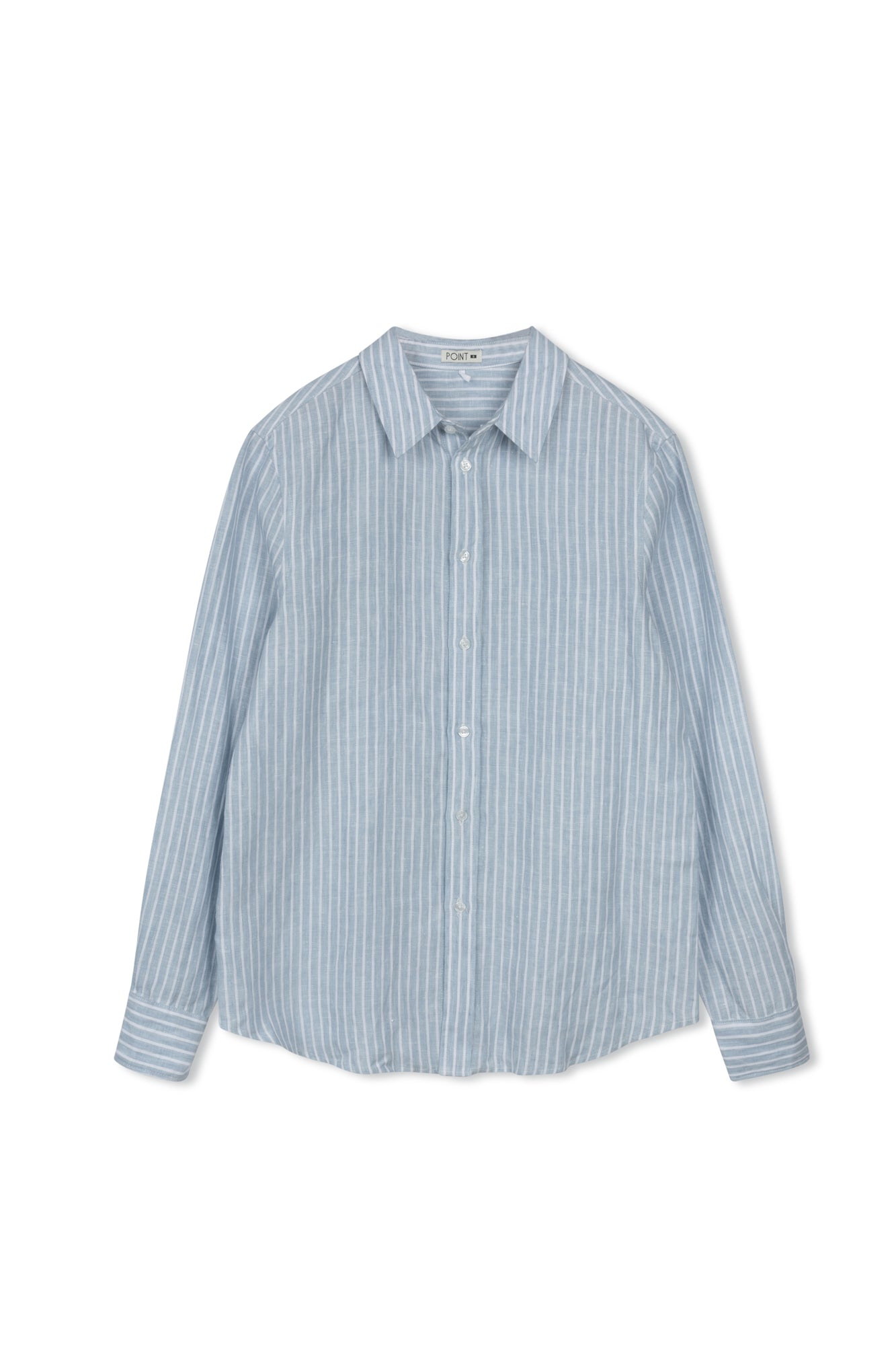 POINT STRIPE LINEN BLOUSE