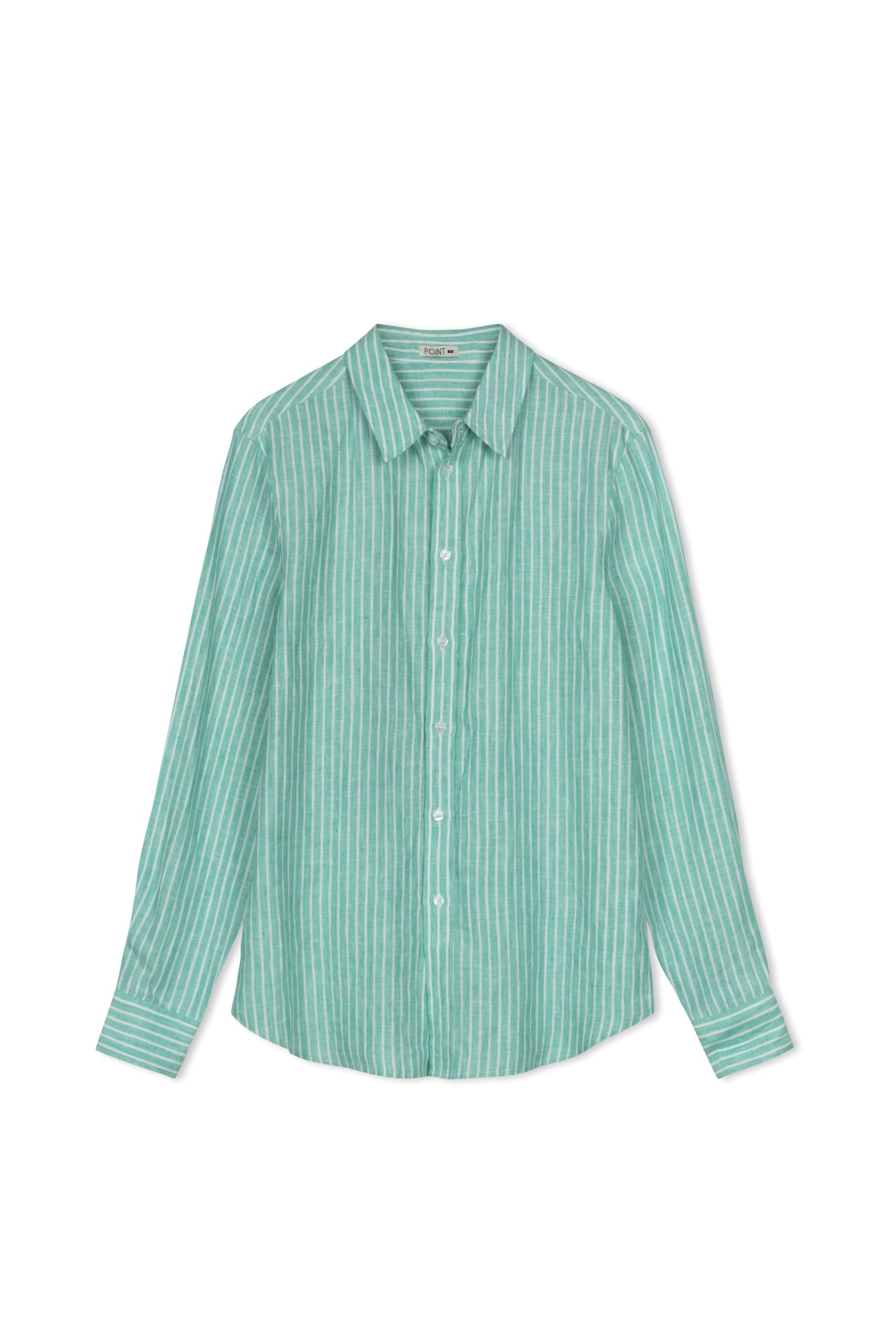 POINT STRIPE LINEN BLOUSE