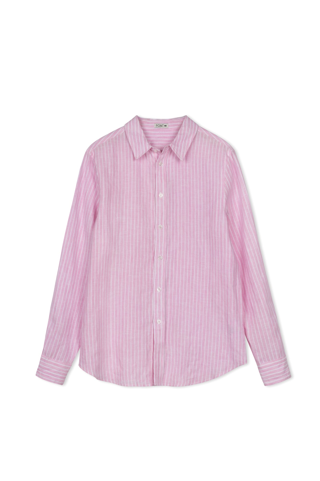 POINT STRIPE LINEN BLOUSE