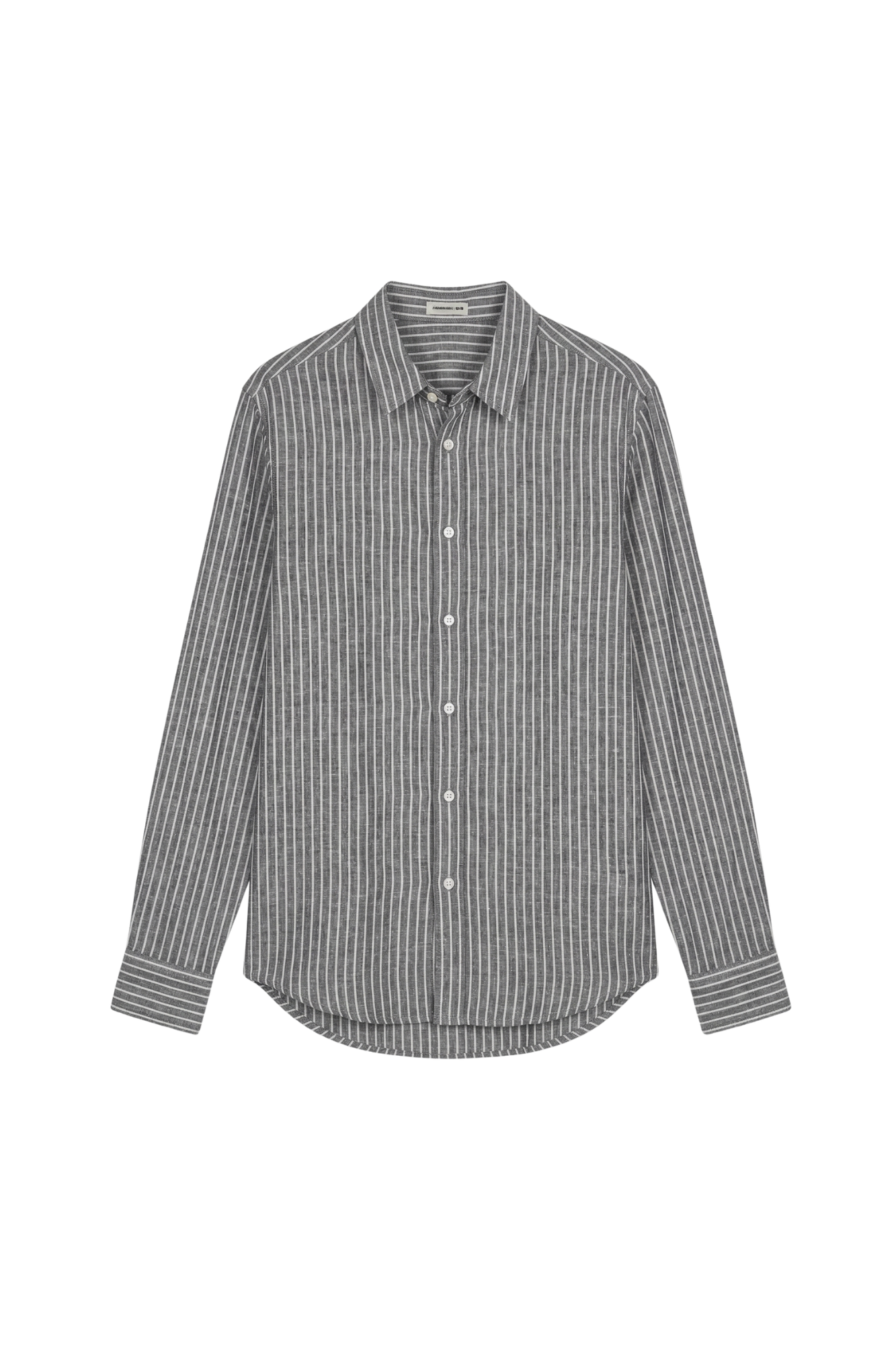POINT STRIPE LINEN BLOUSE