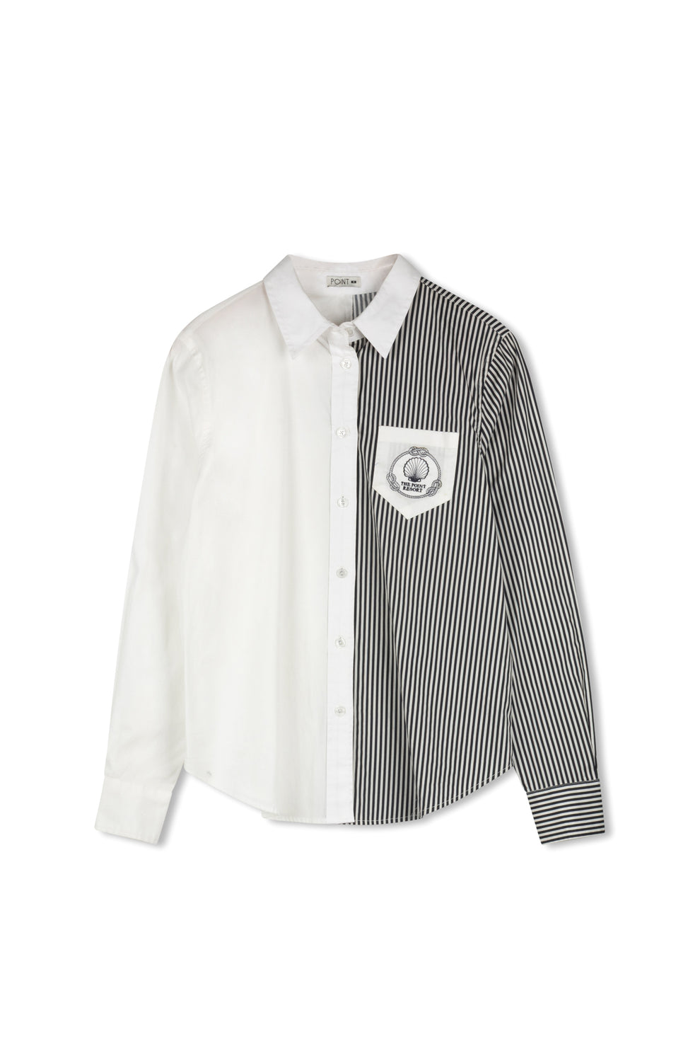 white dress shirt with black stripes Non-Iron Cotton Stripe Dress Shirt With Contrast Trim