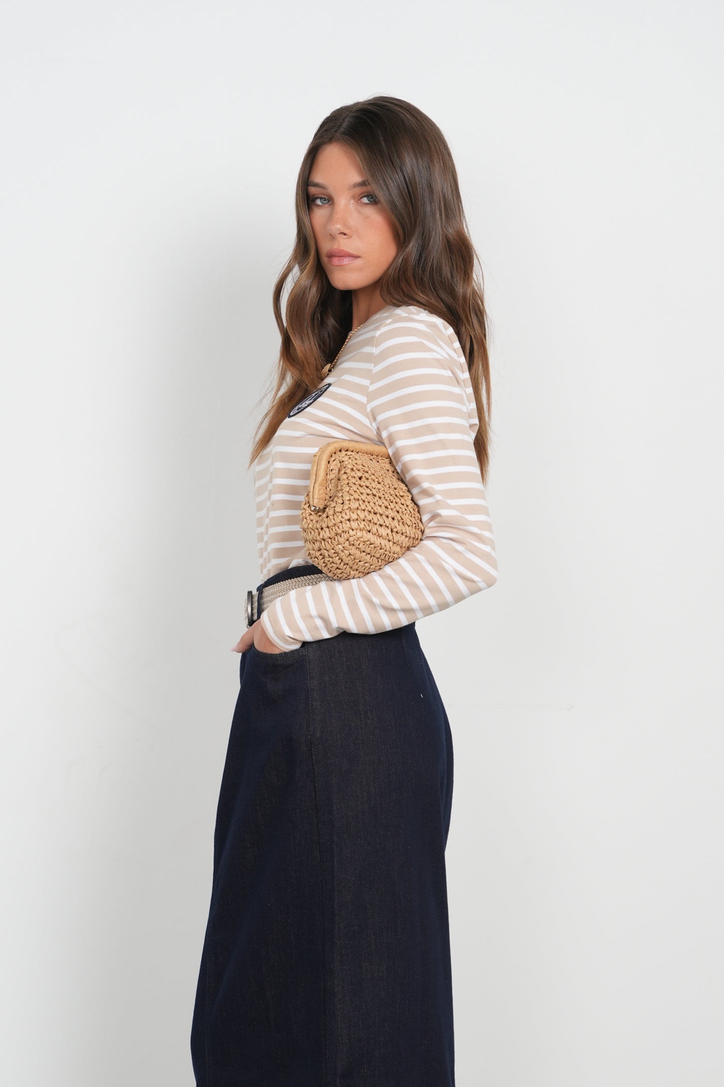 POINT STRIPE GRAPHIC TEE