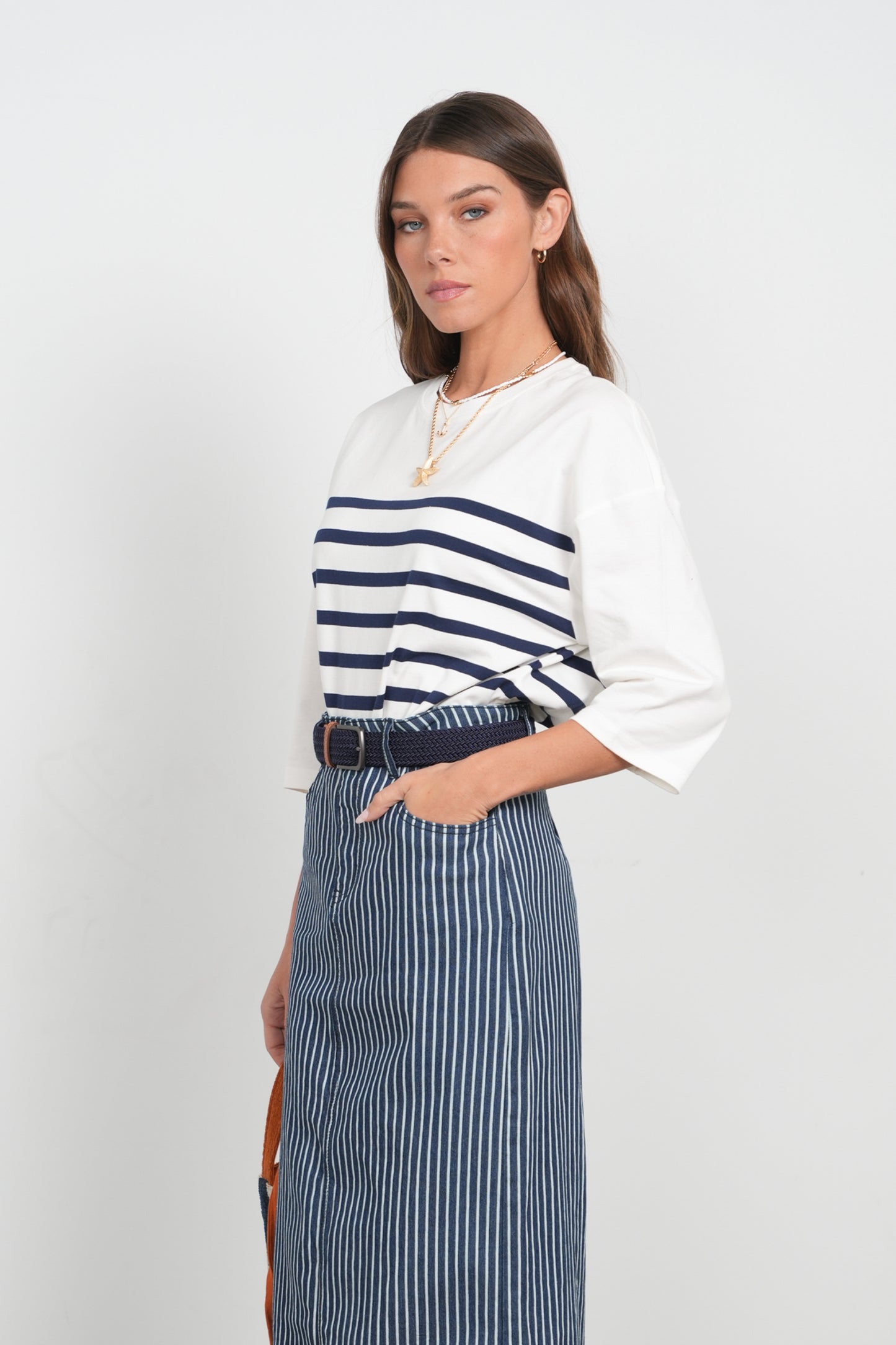 POINT JERSEY STRIPE TEE
