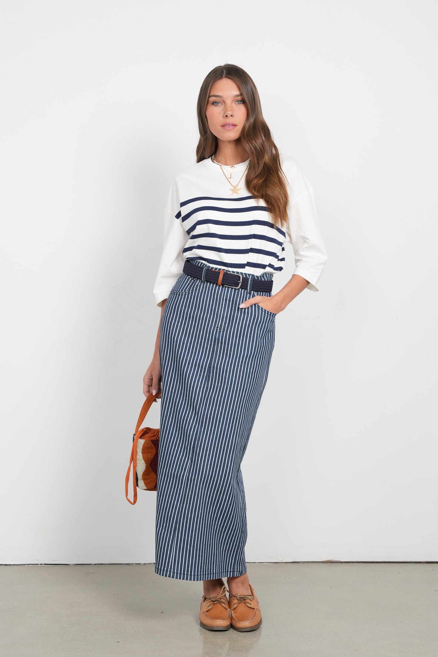 POINT X HD STRIPED MAXI SKIRT