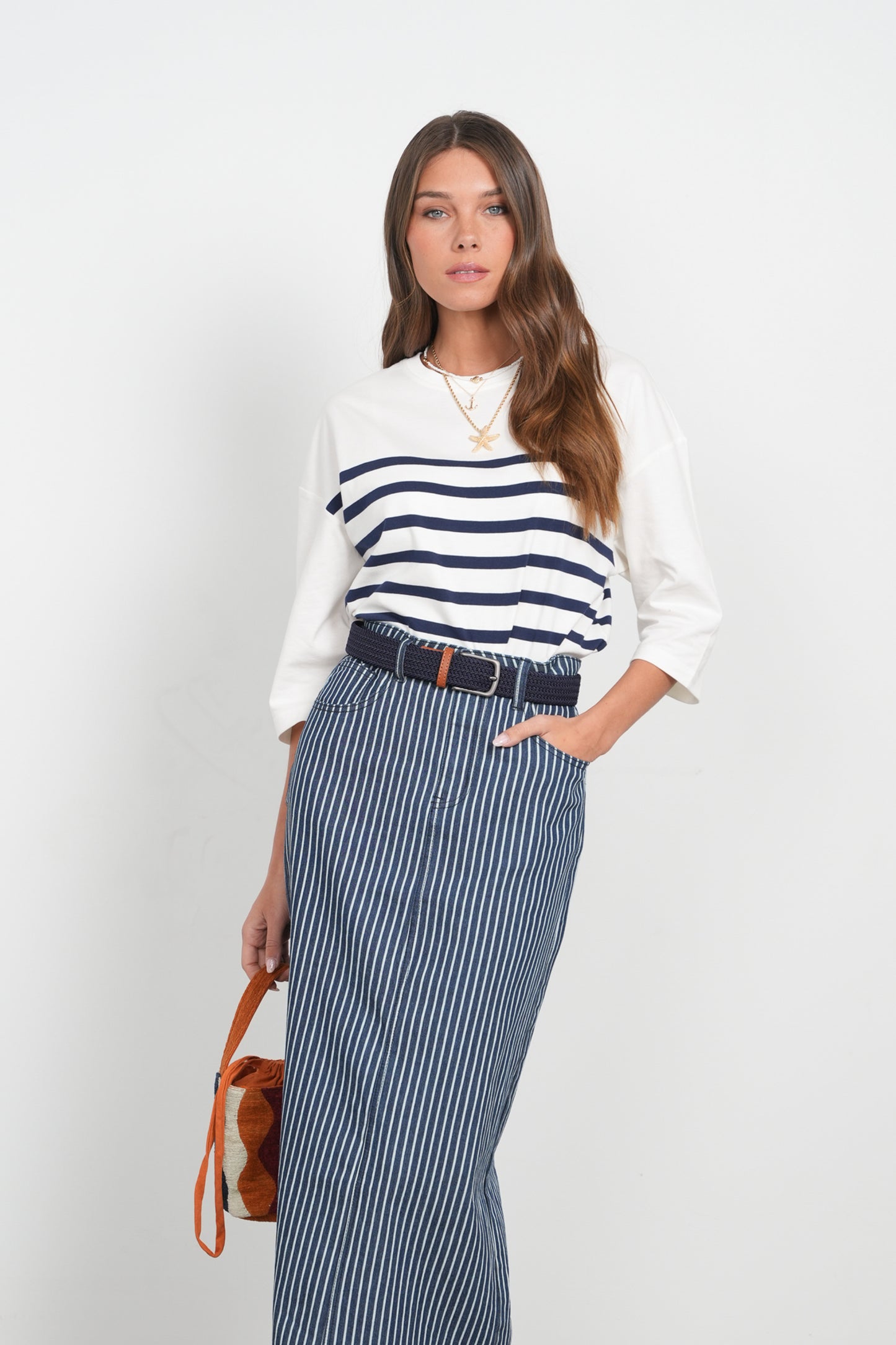 POINT JERSEY STRIPE TEE