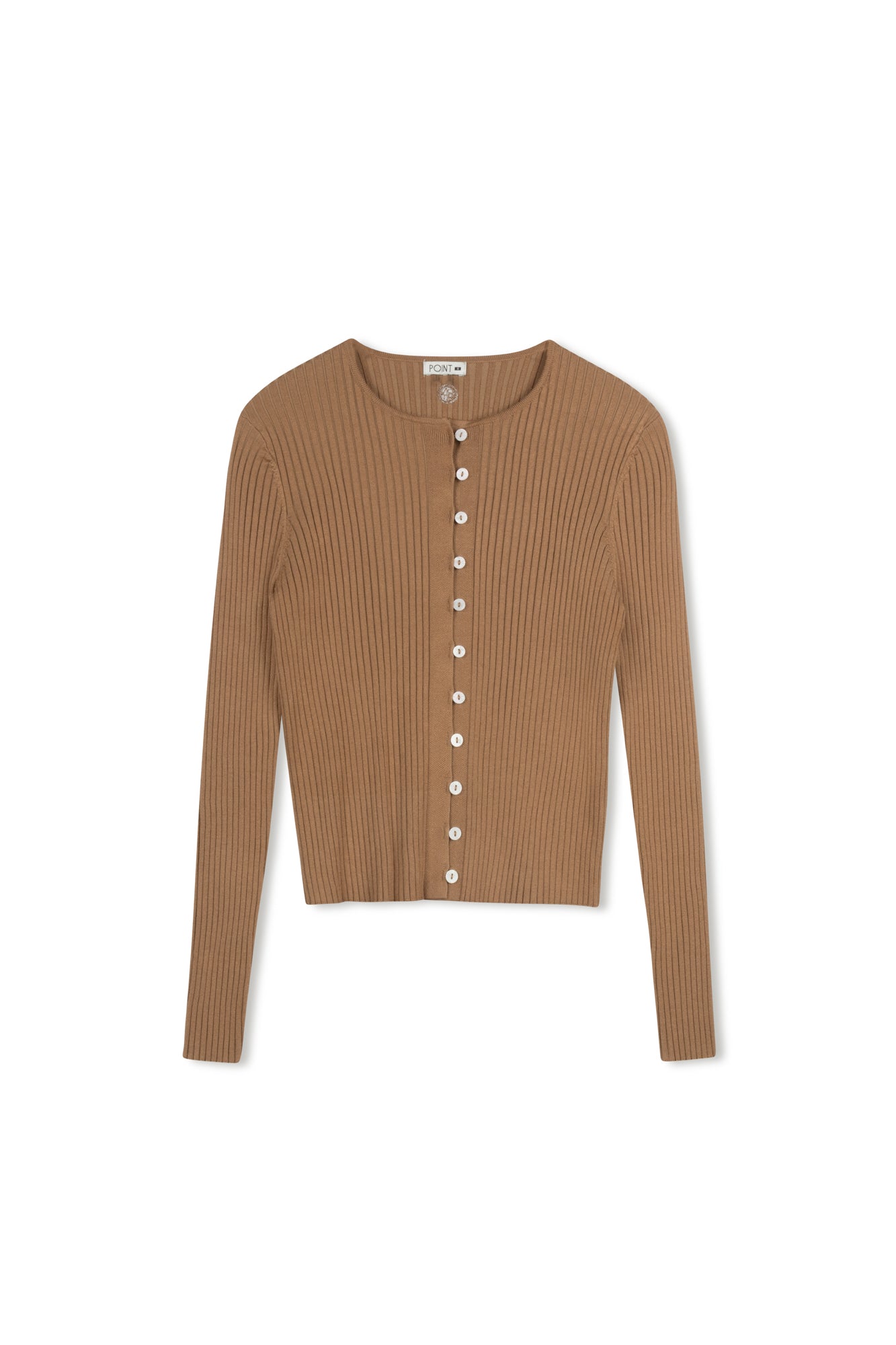 POINT RIBBED KNIT CARDI