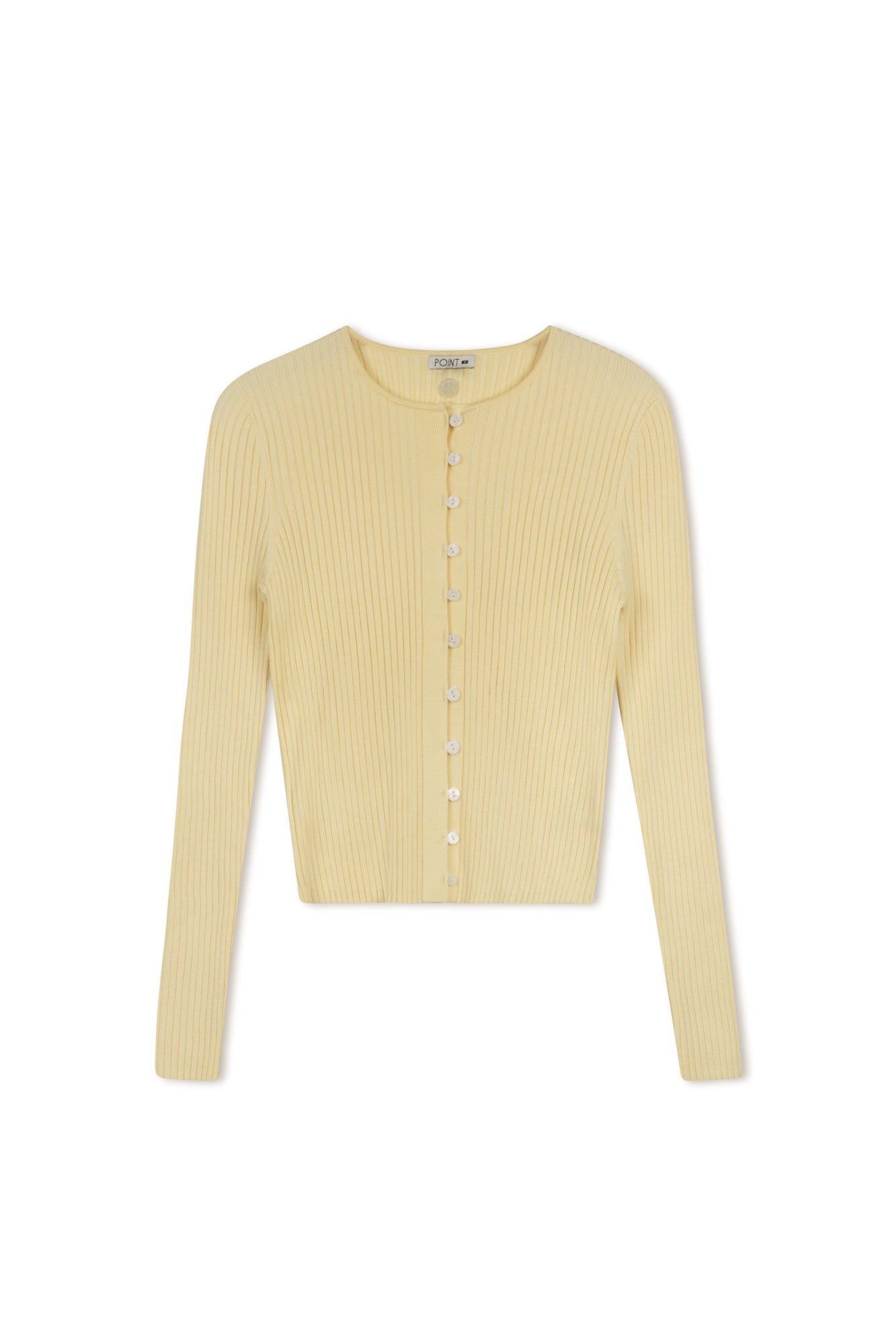 POINT RIBBED KNIT CARDI