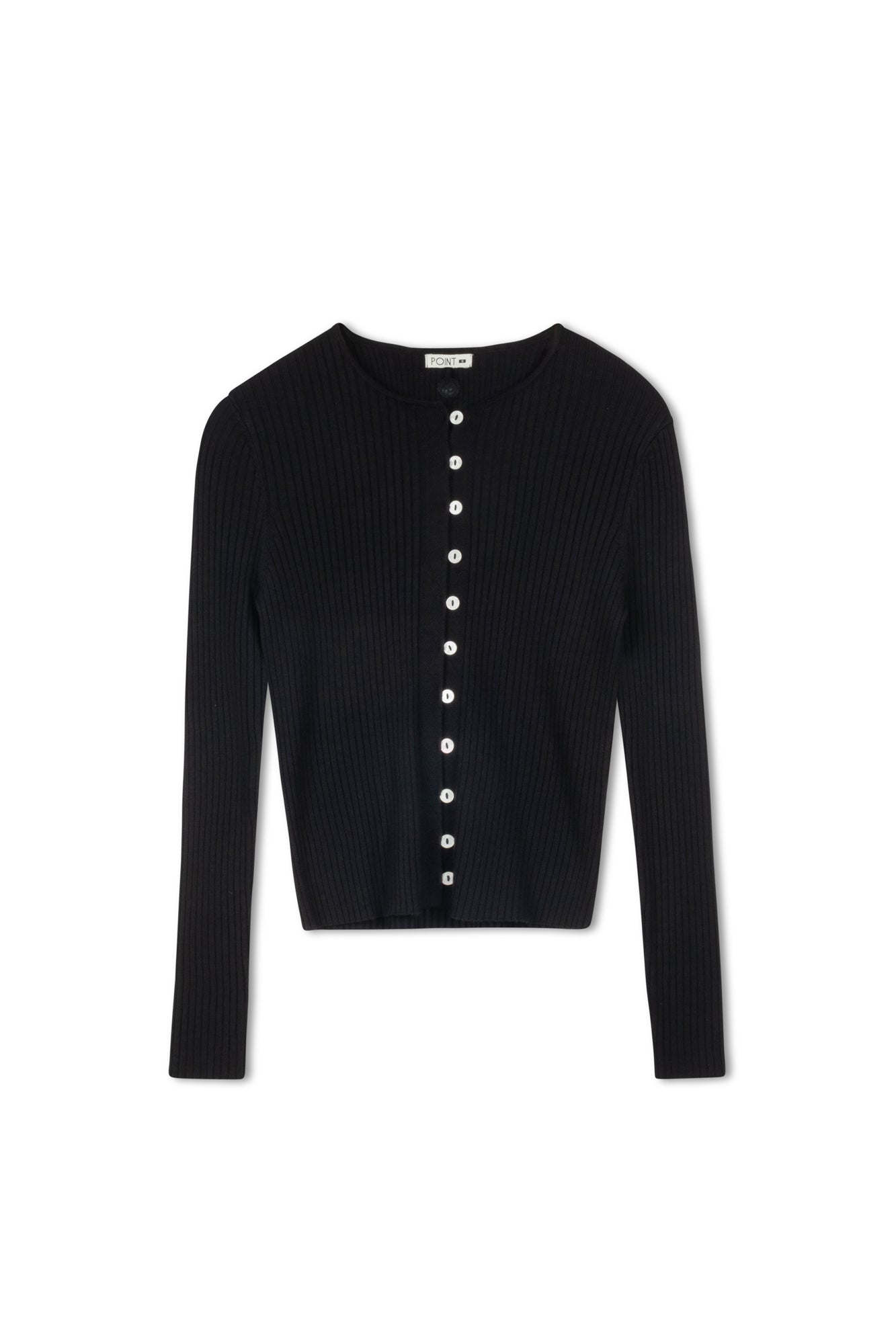POINT RIBBED KNIT CARDI