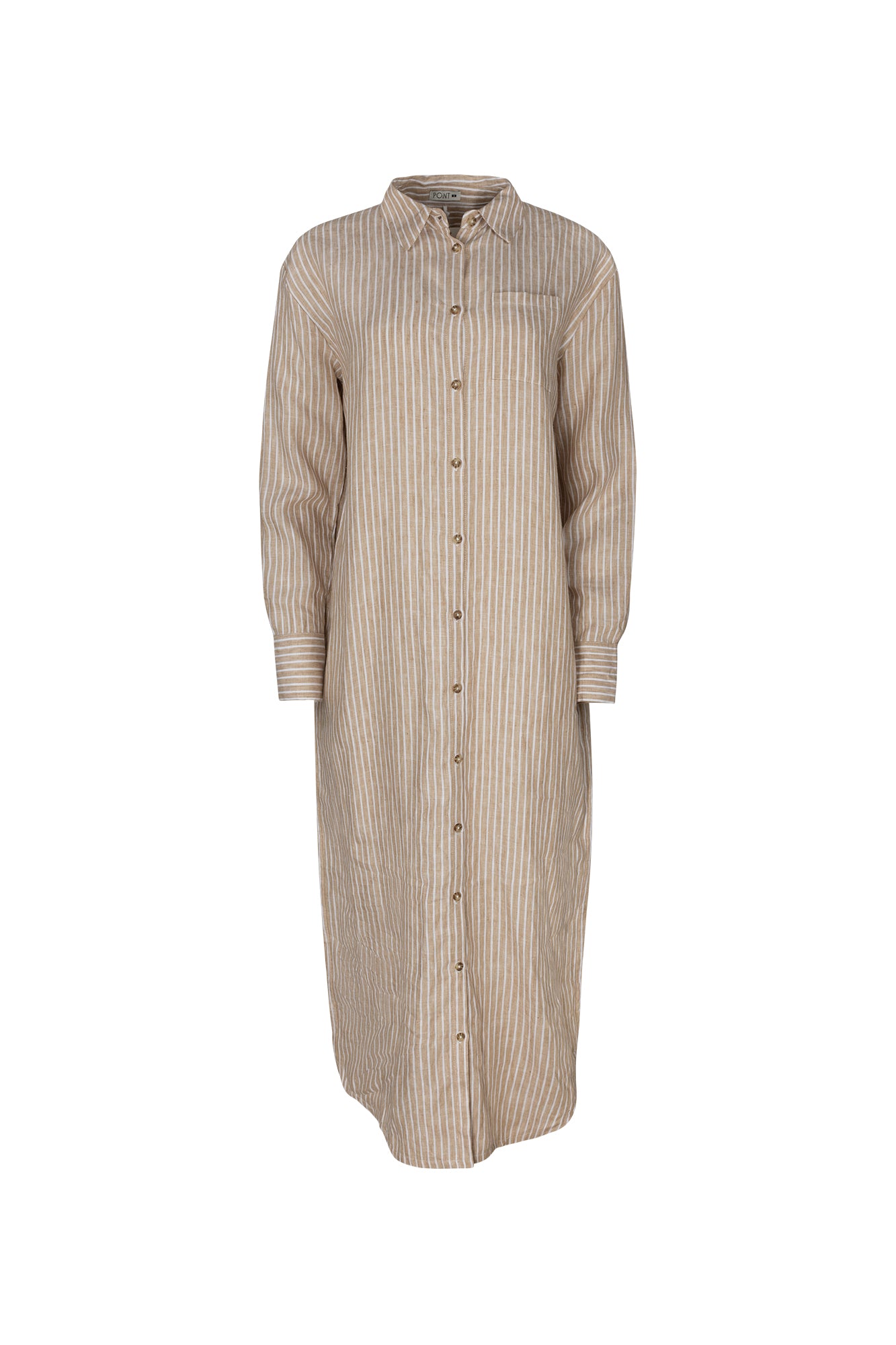 POINT STRIPE LINEN DRESS