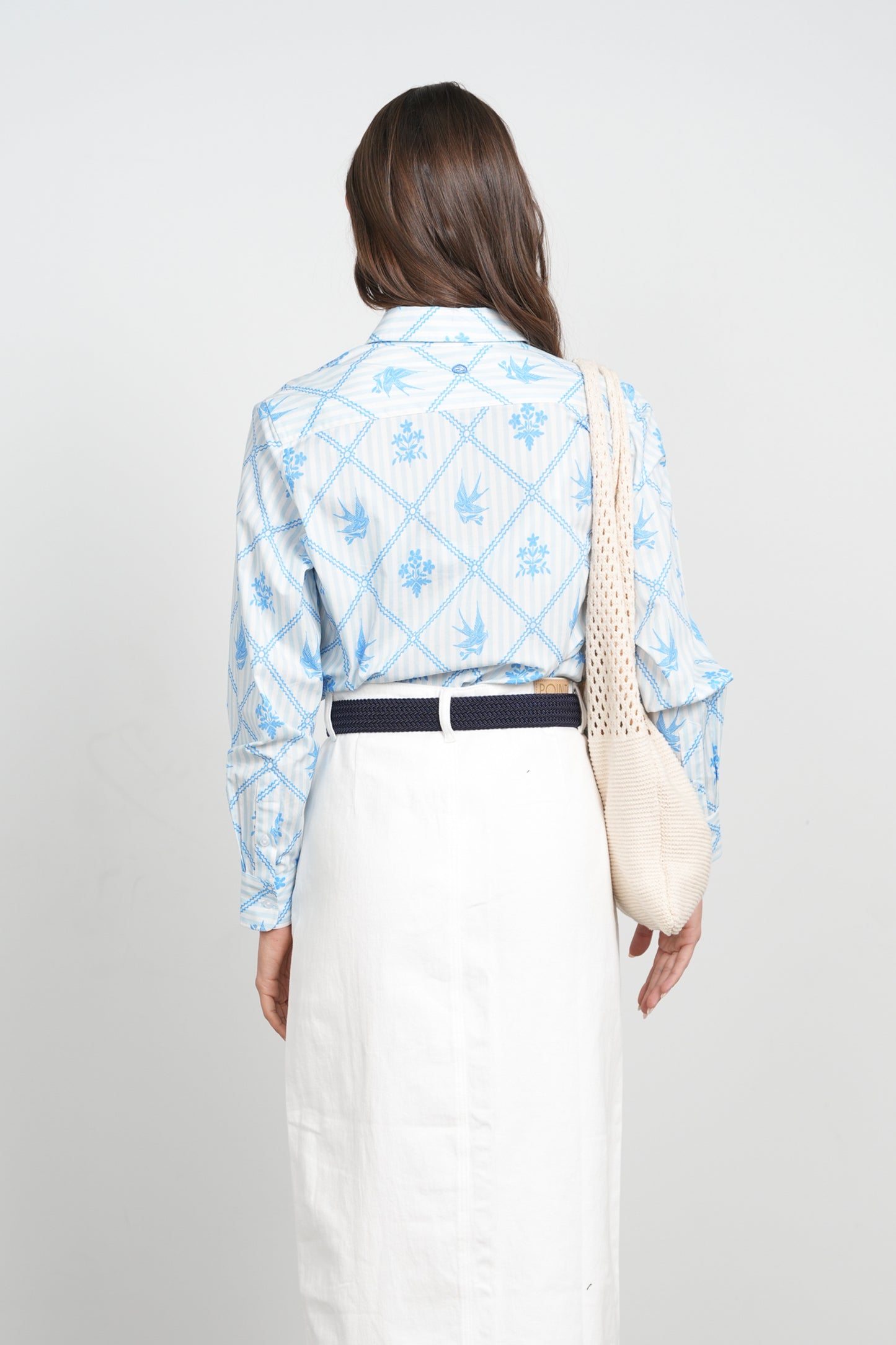 POINT PRINTED POPLIN BLOUSE