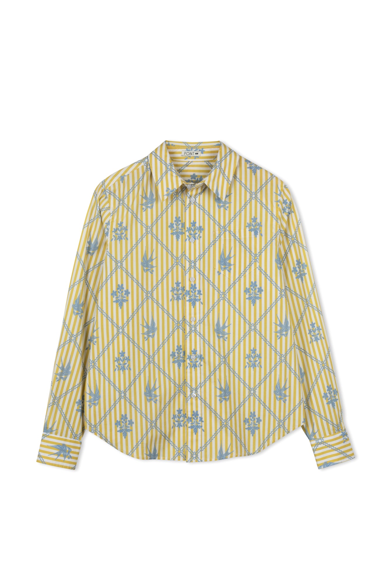 POINT PRINTED POPLIN BLOUSE