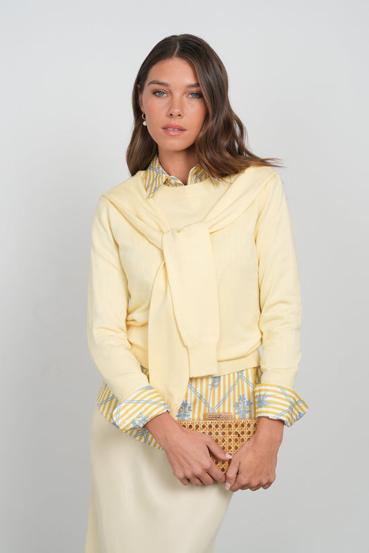 POINT SHOULDER WRAP SWEATER