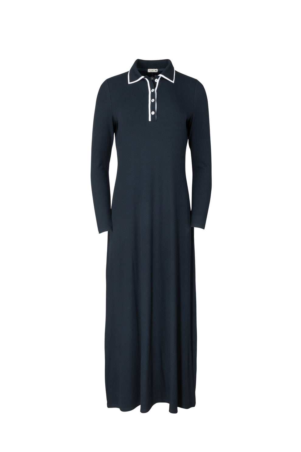 cotton long sleeve polo dress POINT POLO DRESS l / ICEDCOFFEE