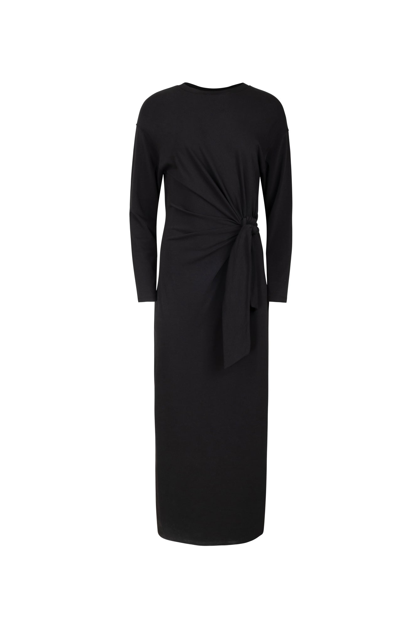 black side tie dress Faux Side-Tie Sleeveless Dress