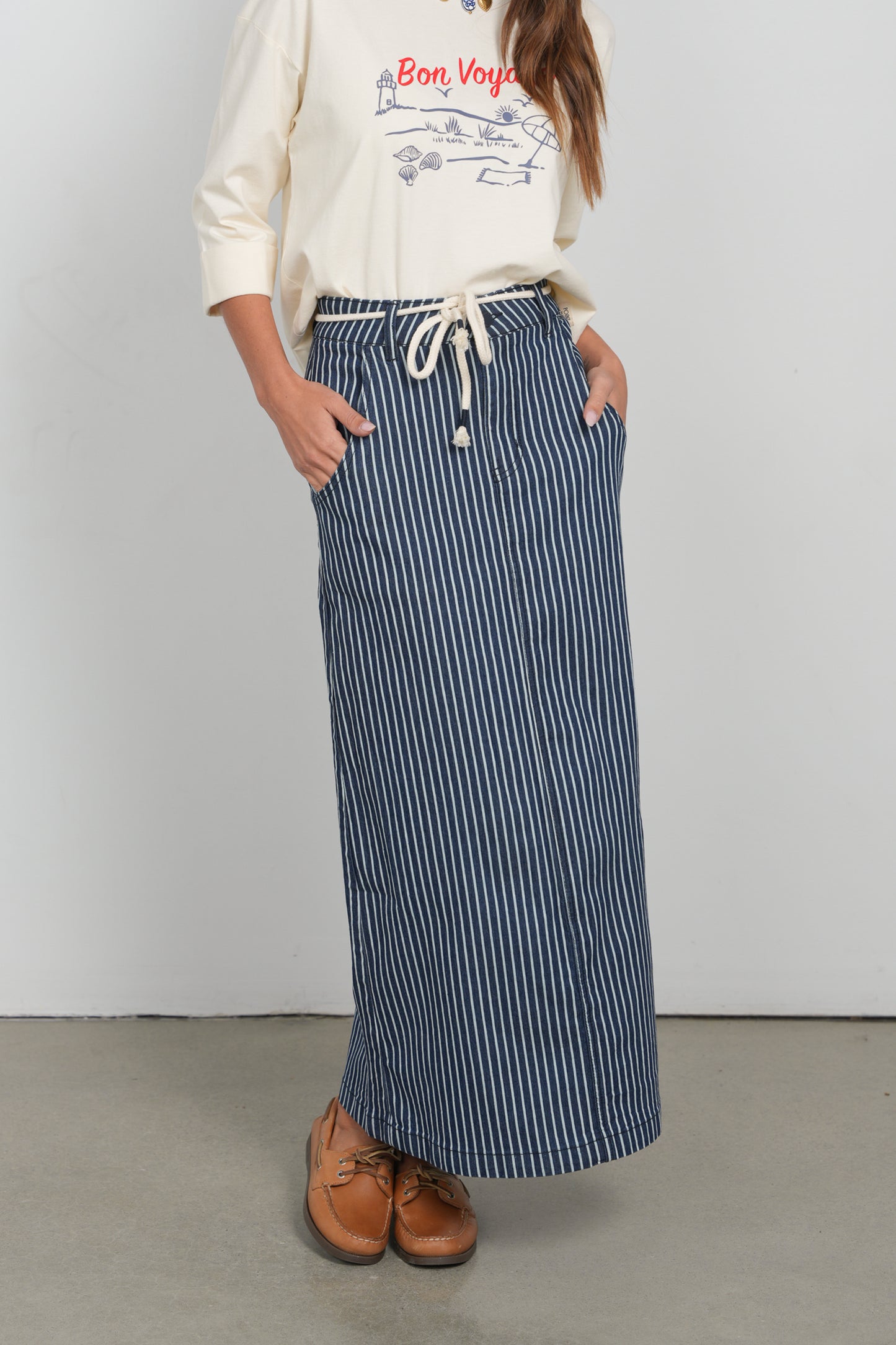 POINT X HD STRIPED SKIRT W/ ROPE BELT