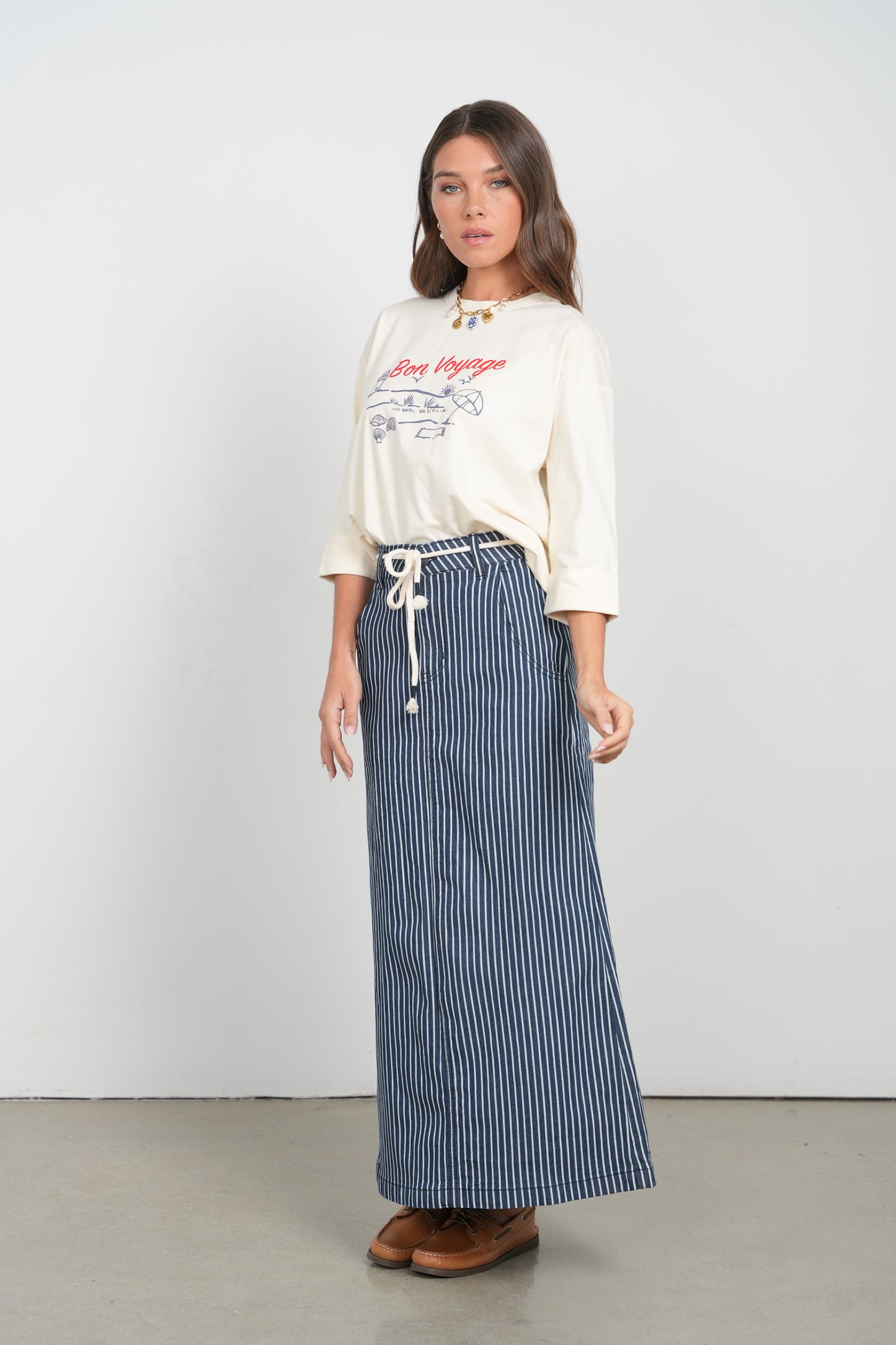 POINT X HD STRIPED SKIRT W/ ROPE BELT