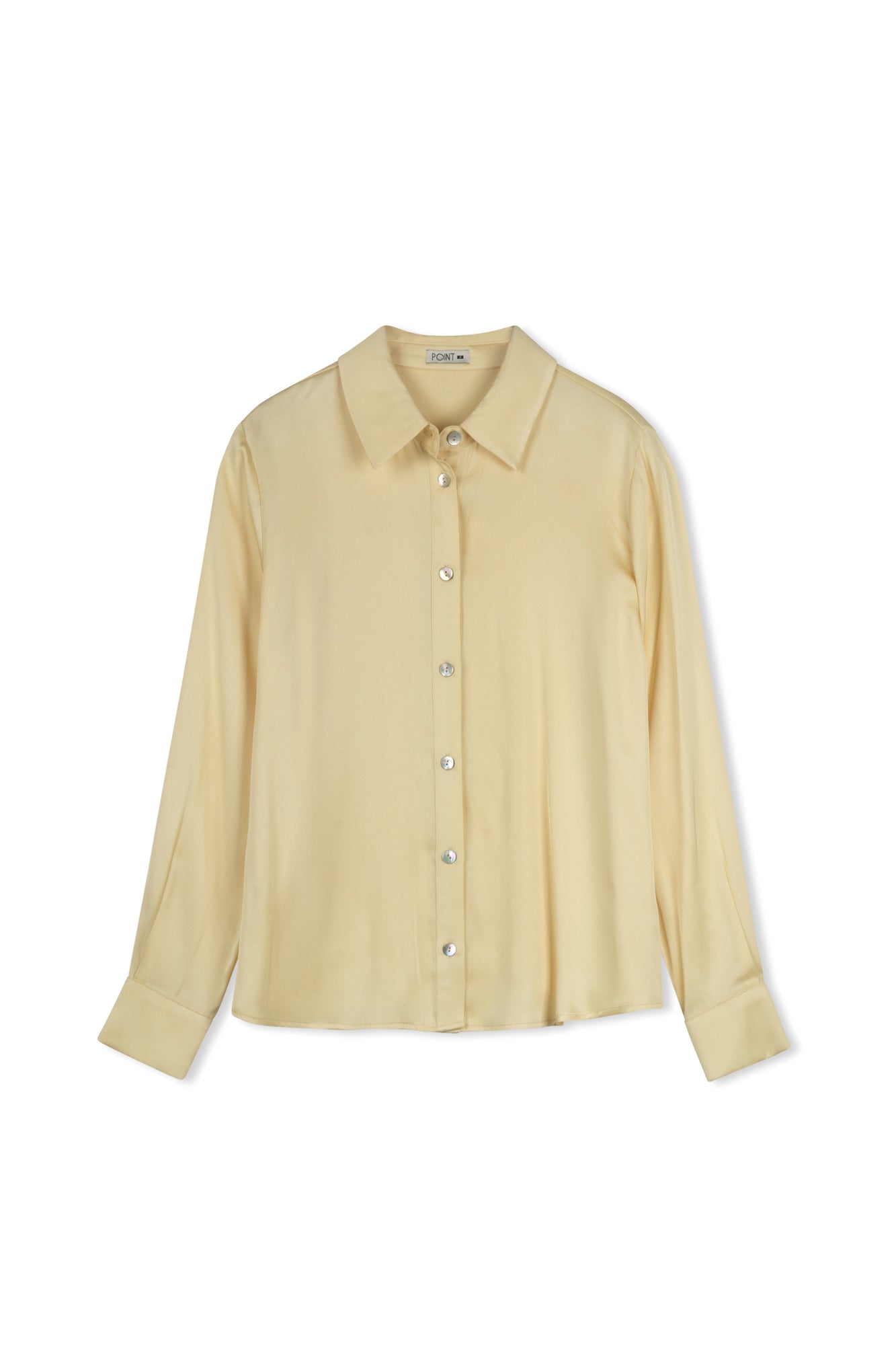 POINT SATIN BUTTON UP SHIRT