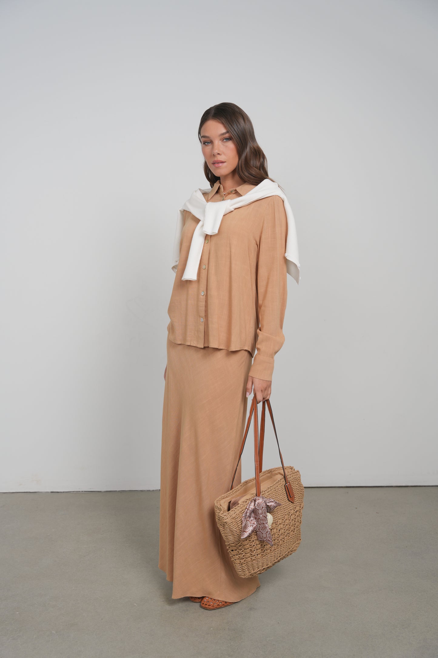 POINT LINEN A-LINE SKIRT