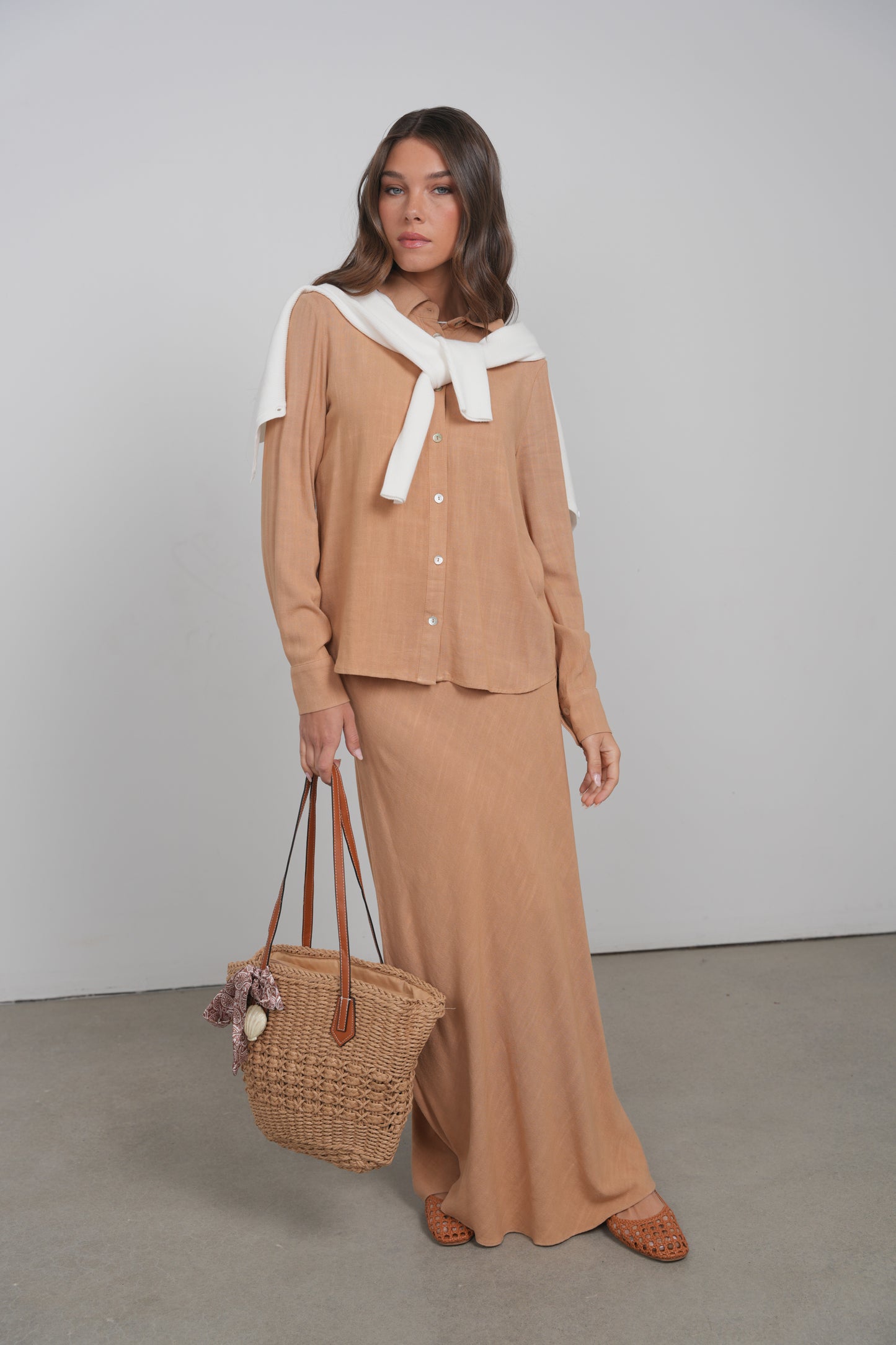 POINT LINEN A-LINE SKIRT