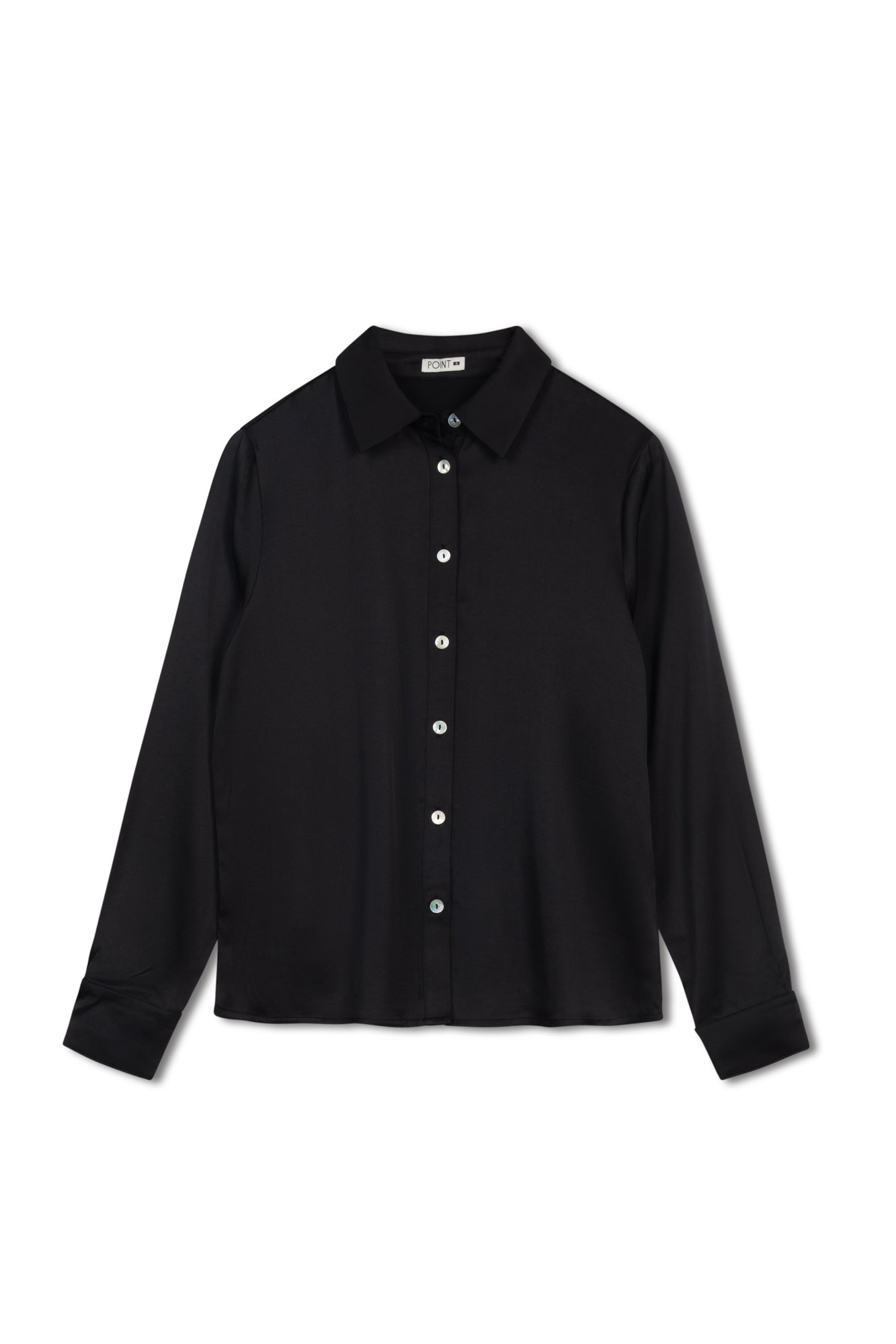 POINT SATIN BUTTON UP SHIRT