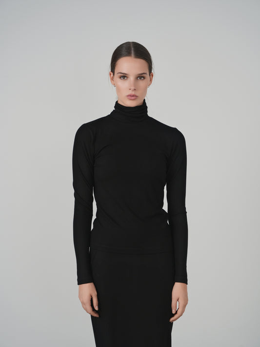 Point Jersey Rib Turtleneck