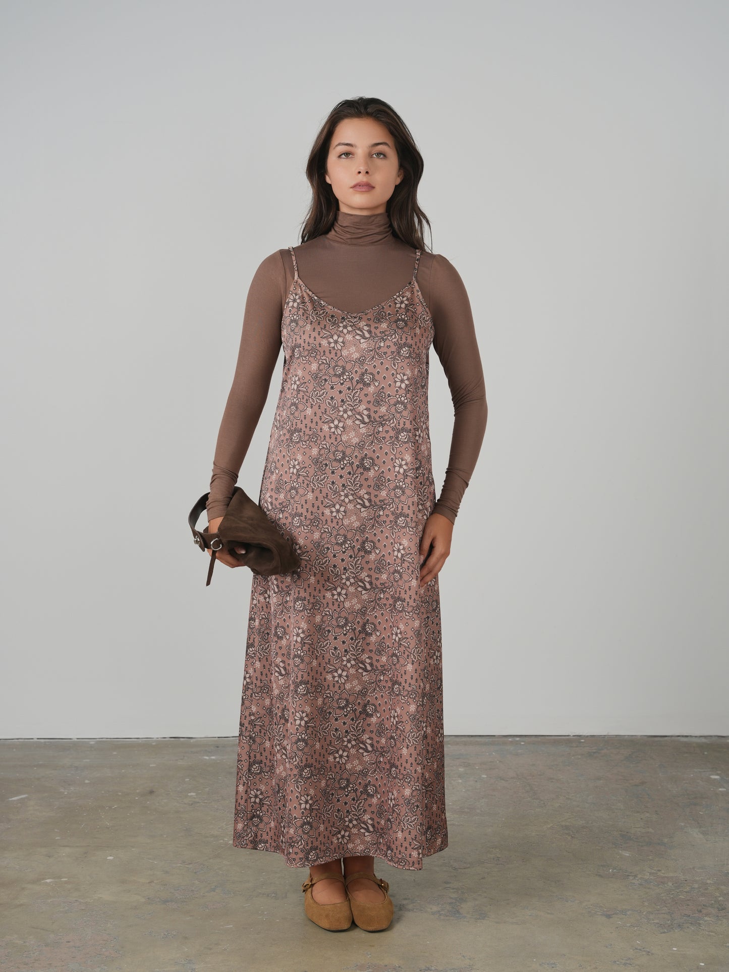 Point Satin A-line Slip Dress