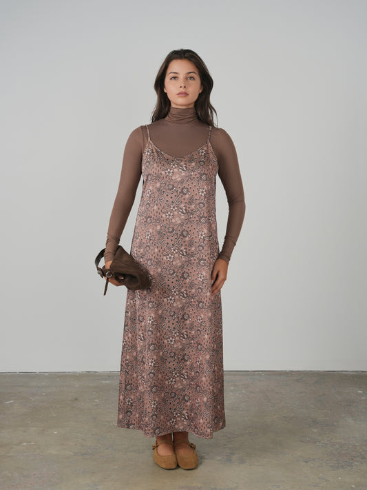 Point Satin A-line Slip Dress