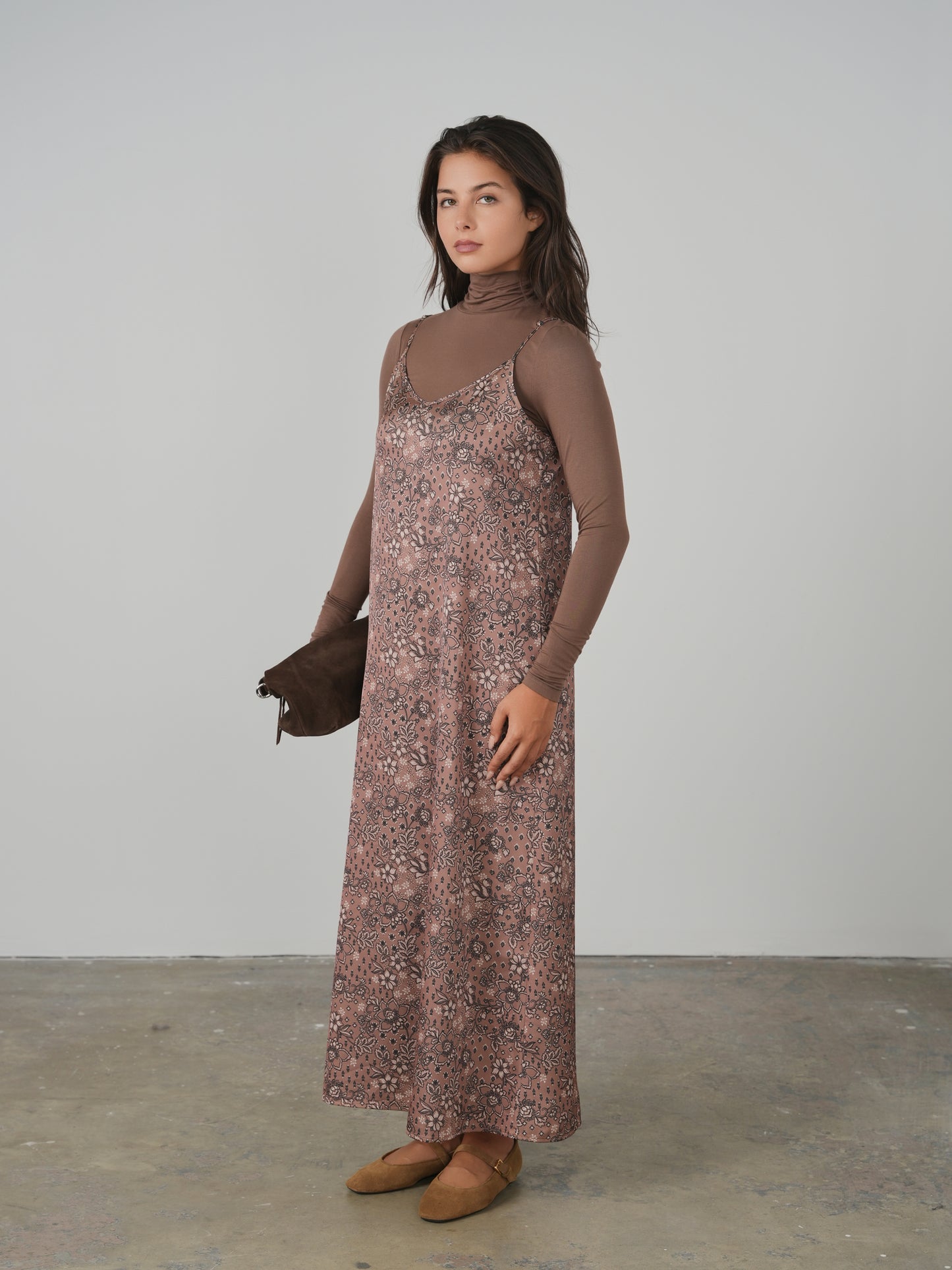 Point Satin A-line Slip Dress