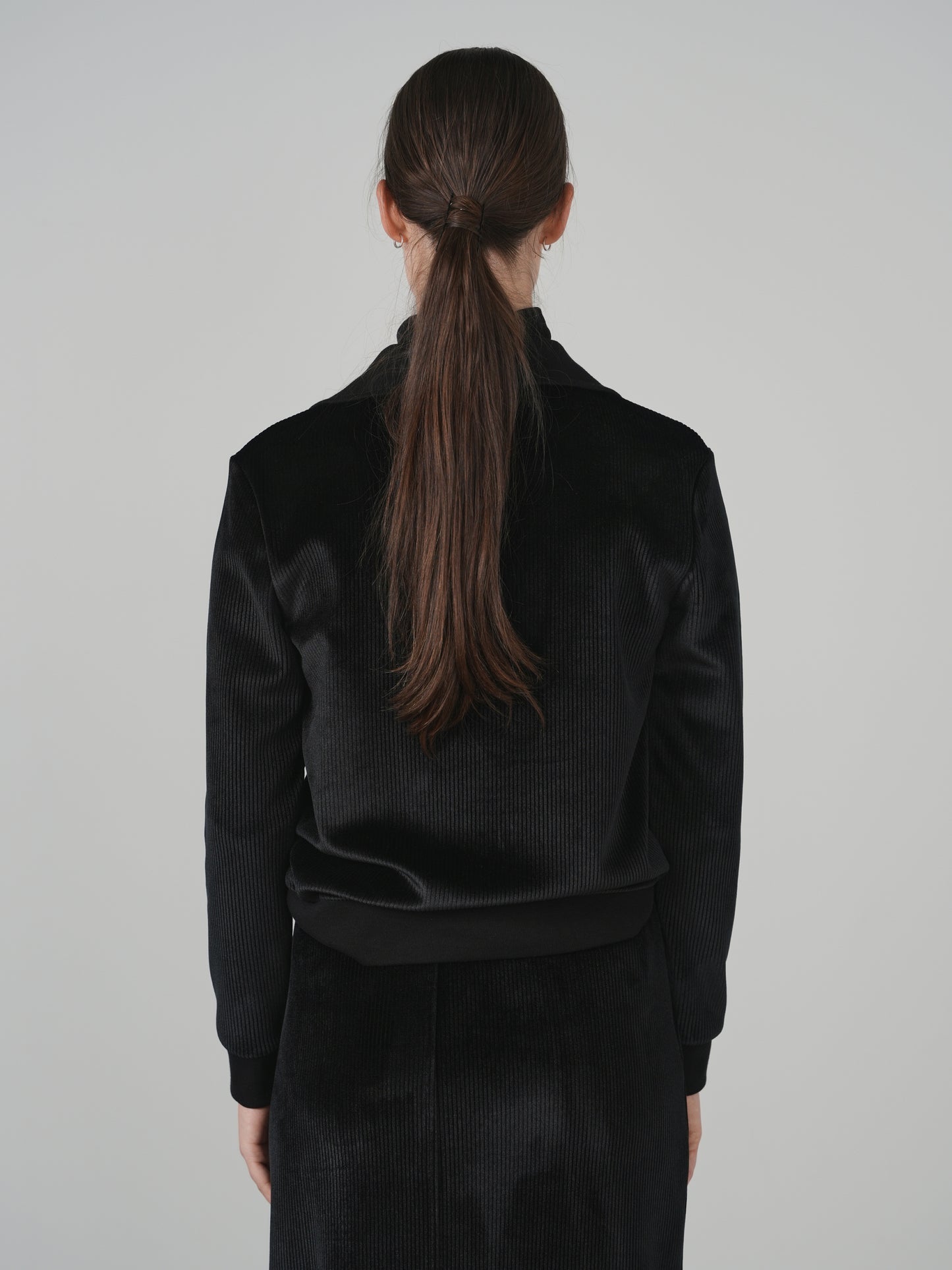 Point Ribbed Velour Polo