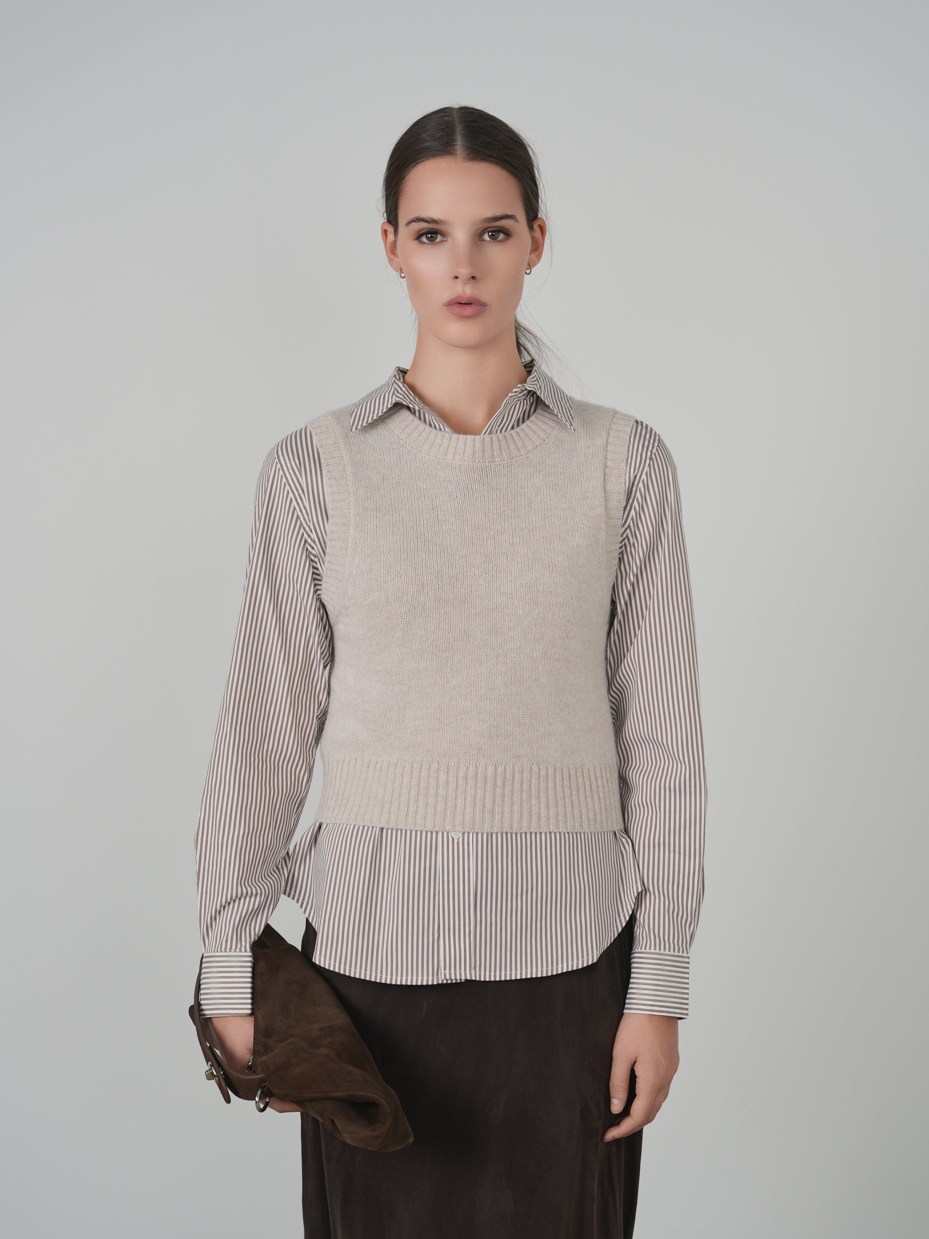 point melange sweater vest