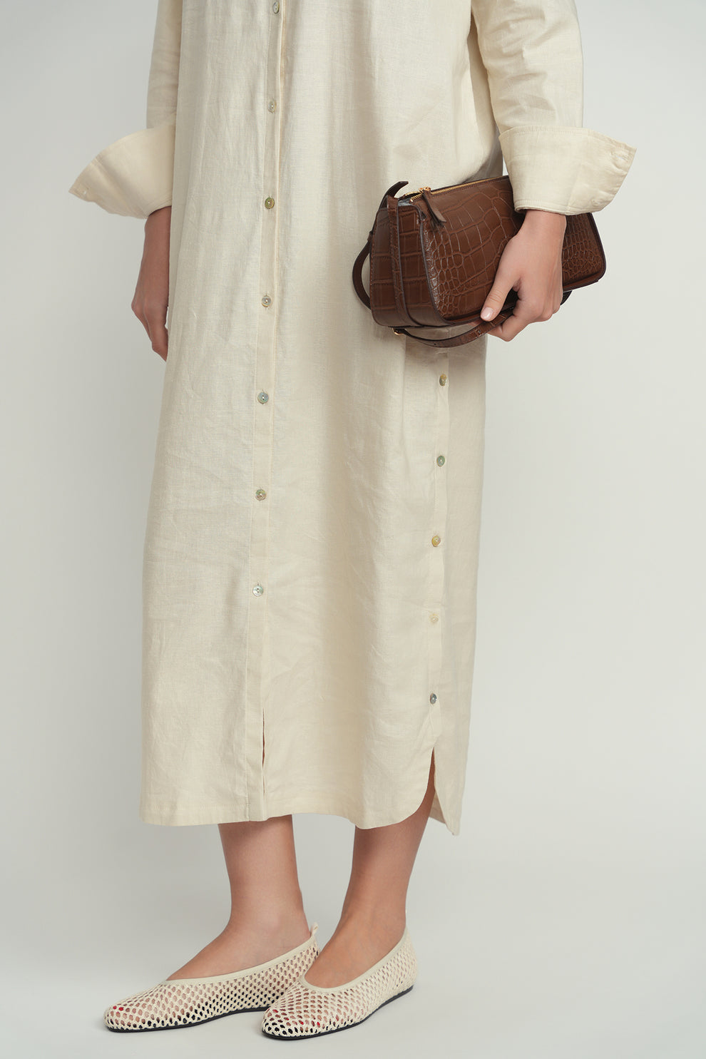 knee length dresses for ladies Point Linen A-Line Slip Dress main image 1