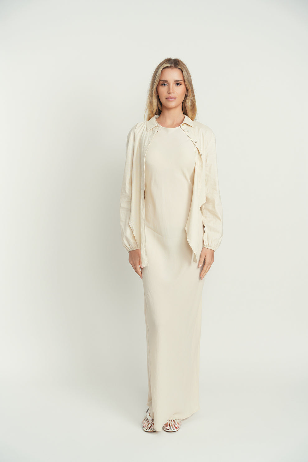 Point Georgette Crew A-line Dress Point Georgette Crew A-line Dress
