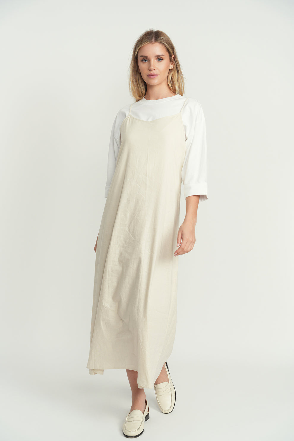 Point Brushed A-Line Slip Dress Point Brushed A-Line Slip Dress