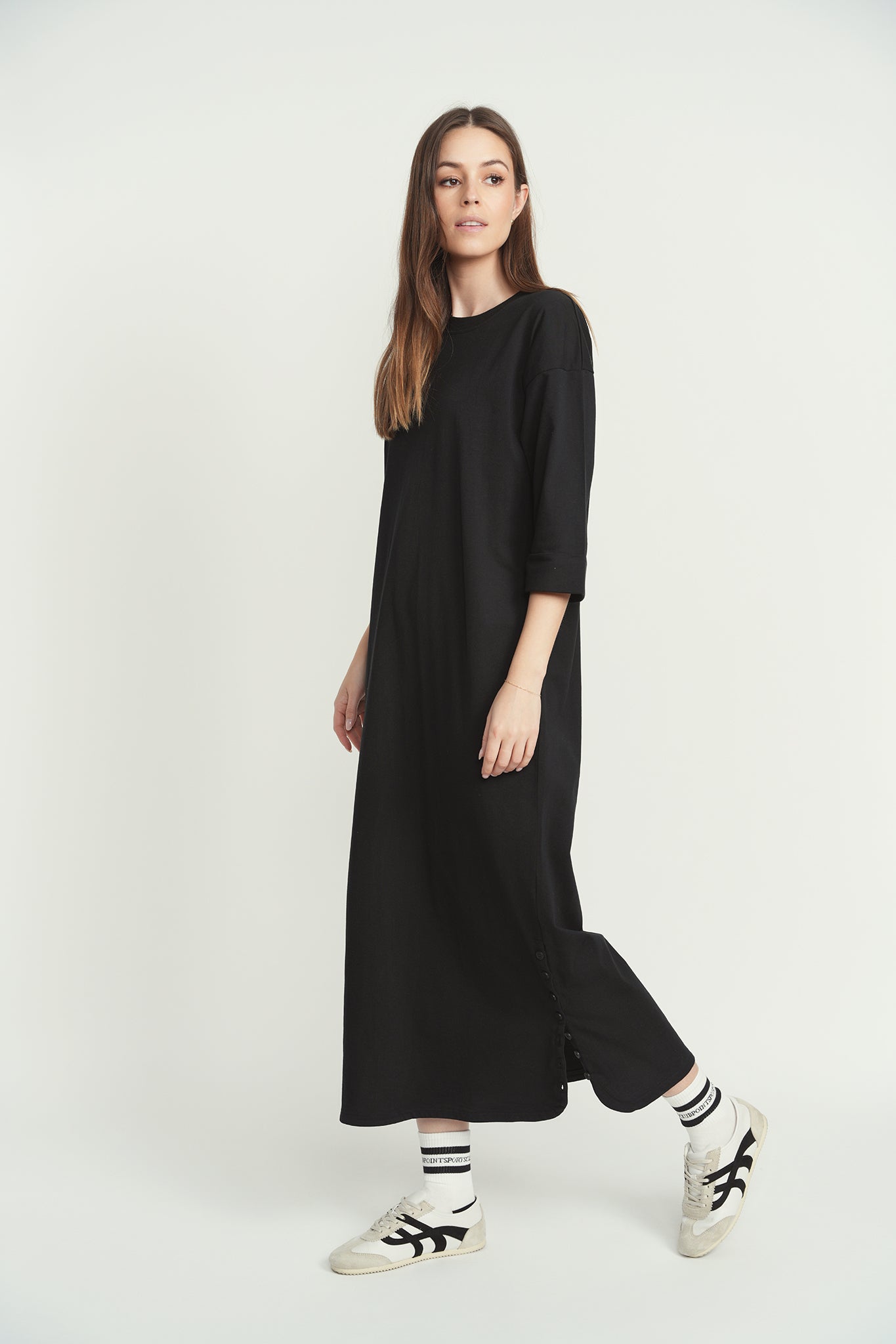 Point 3/4 Sleeve Maxi Dress Point 3/4 Sleeve Maxi Dress