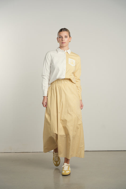 POINT STRIPE POPLIN SKIRT