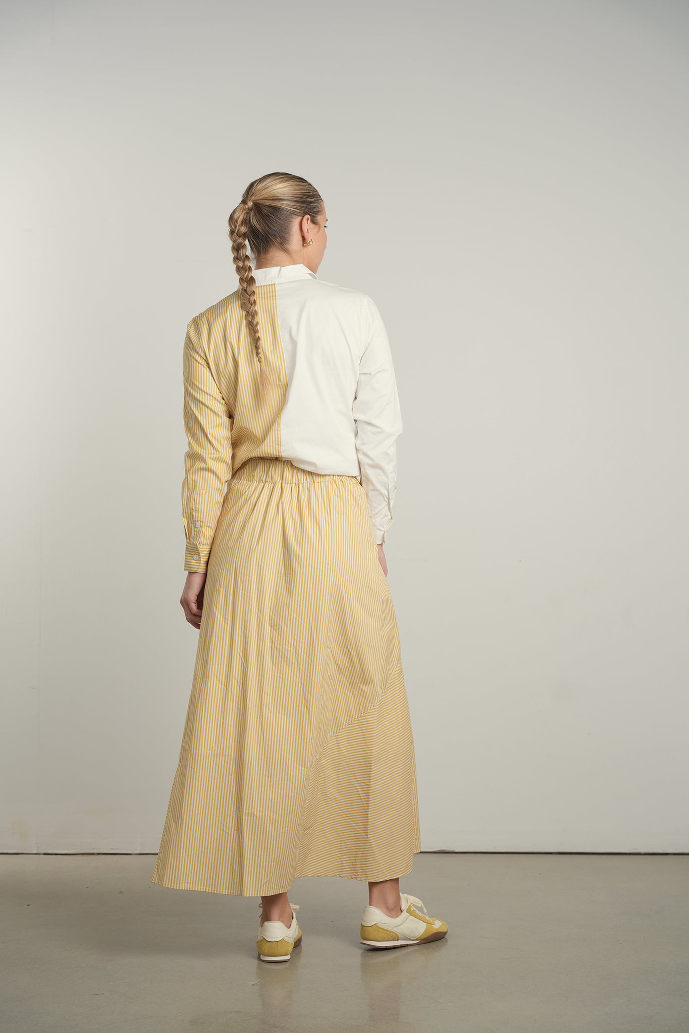 POINT STRIPE POPLIN SKIRT