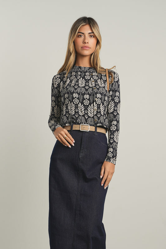 POINT PRINTED CREW NECK TANK