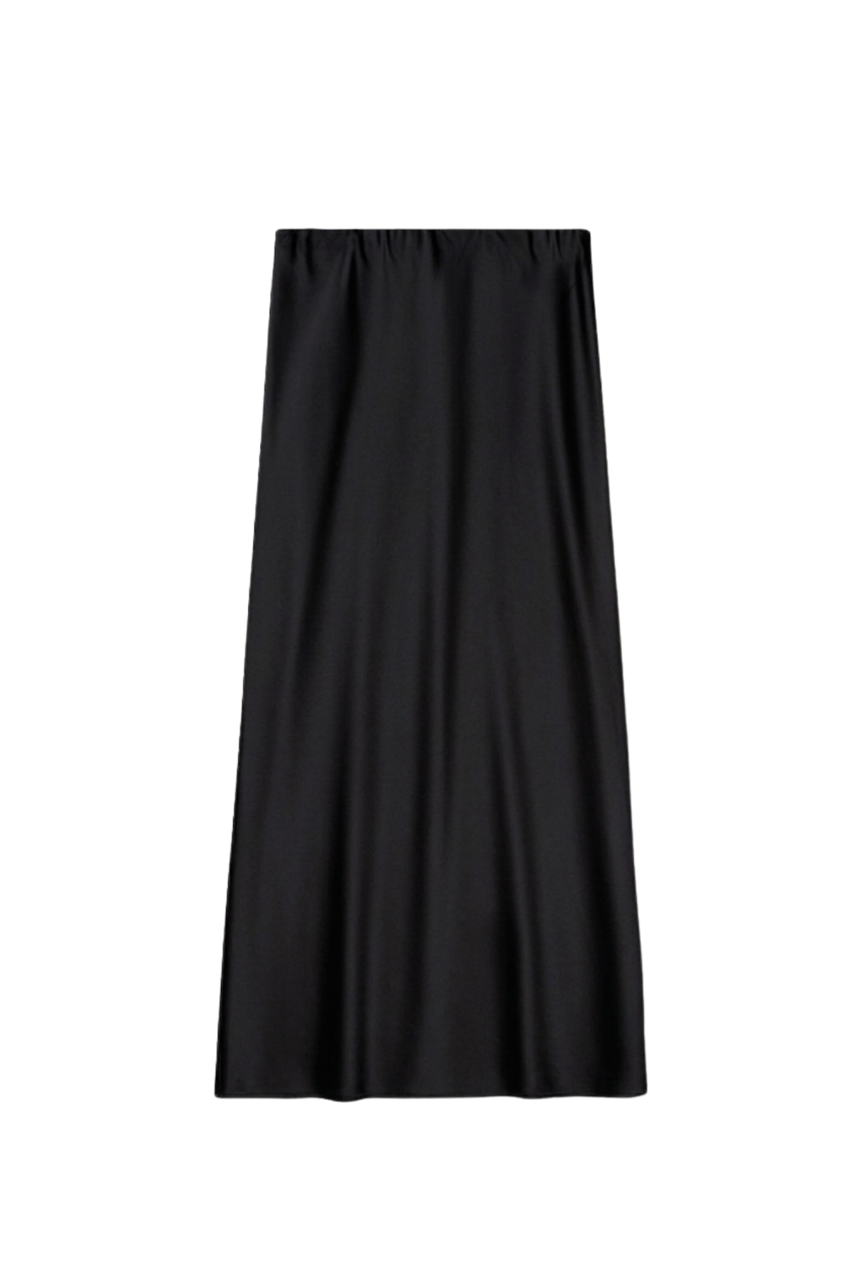 point satin straight skirt
