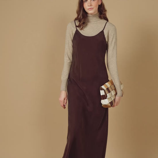 point brushed straight dress
