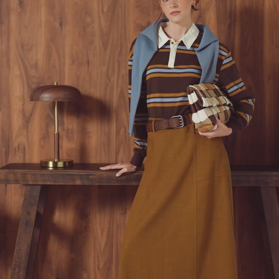 point twill cargo skirt