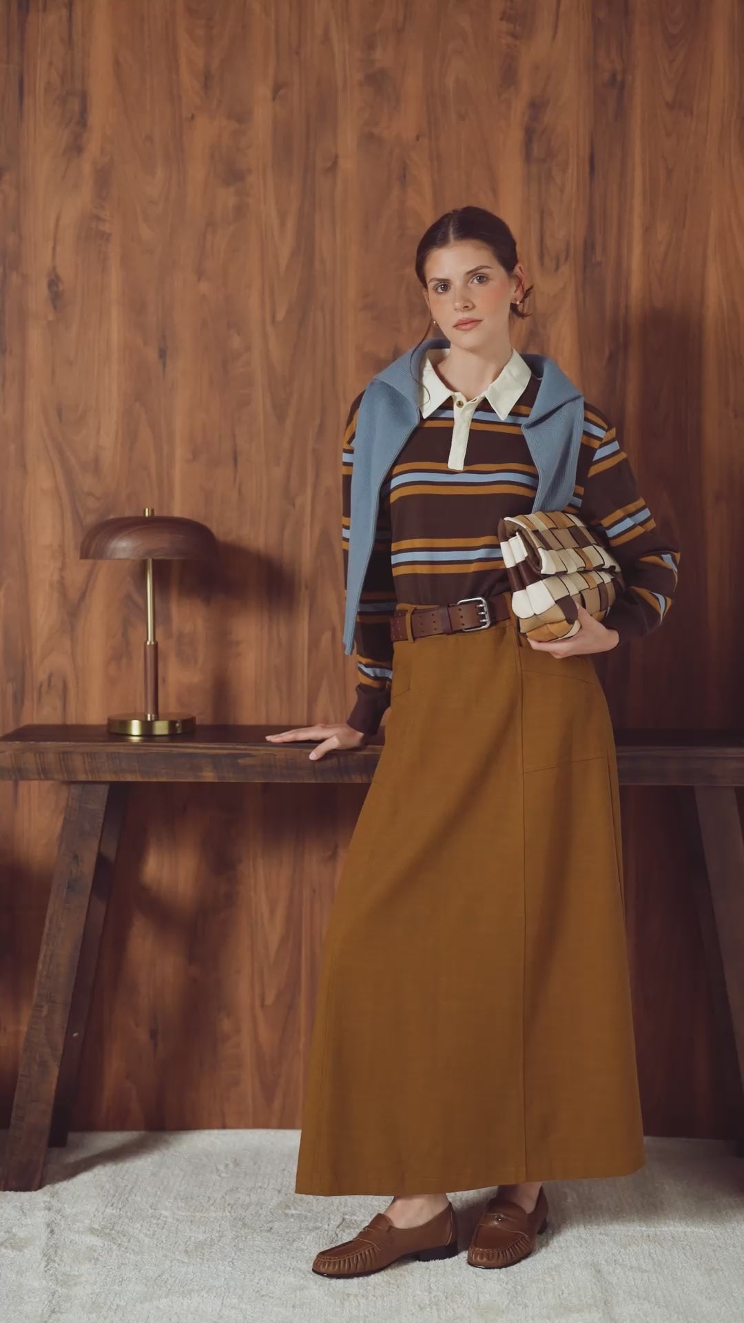 point twill cargo skirt