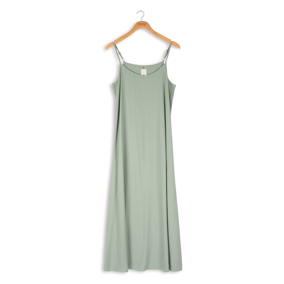 point linen slip dress Point Linen A-Line Slip Dress The Gallery Collection