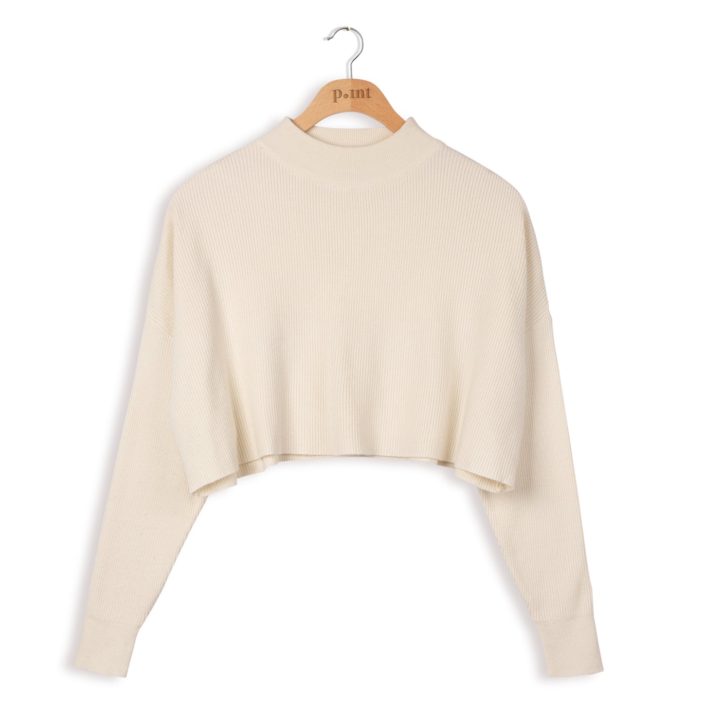 point rib knit cropped top
